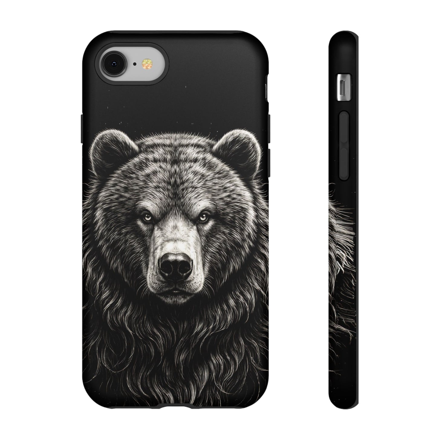 Sketch of a Bear Face Tough Phone Case – Rugged Wild Bear Phone Cover