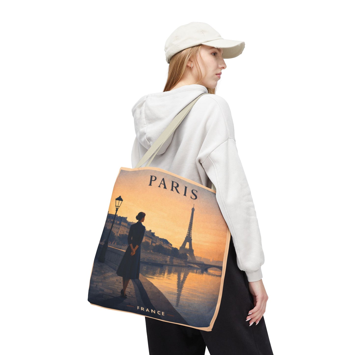 Paris Vintage Eiffel Tote Bag — Scenic Sunrise AOP Tote