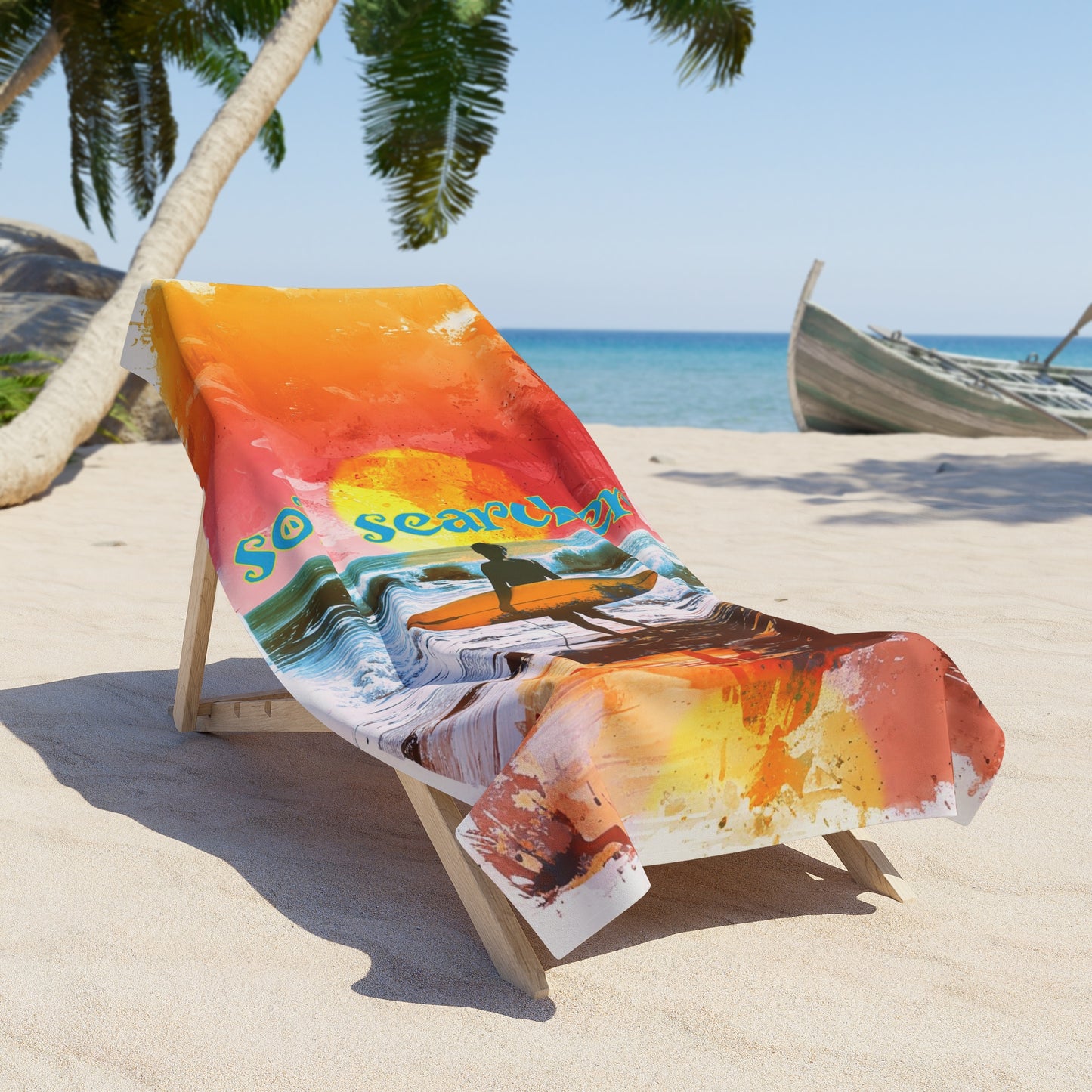 Sunset Sol searcher Beach Towel 36" x 72"
