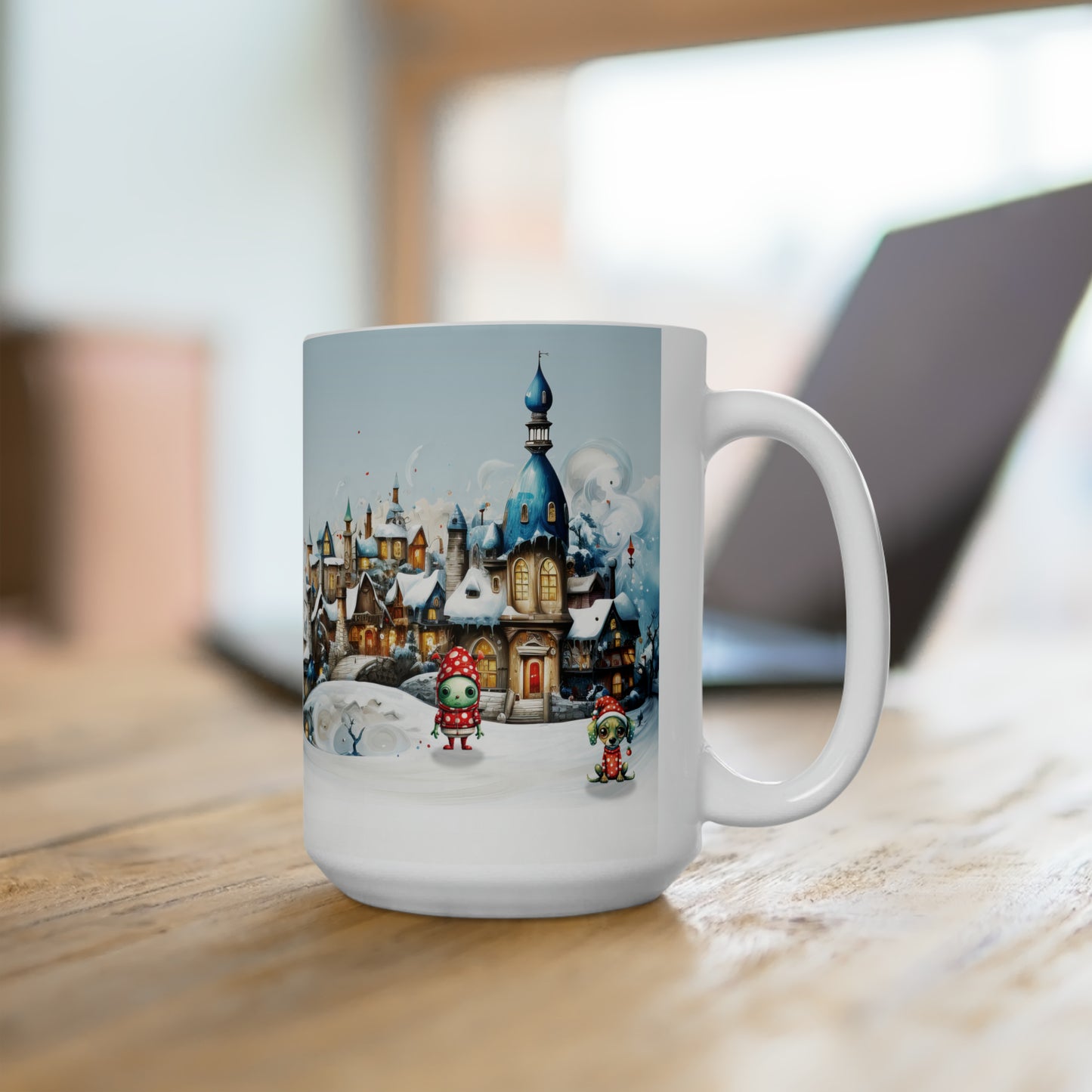 Santa Village Ceramic Mug 15oz