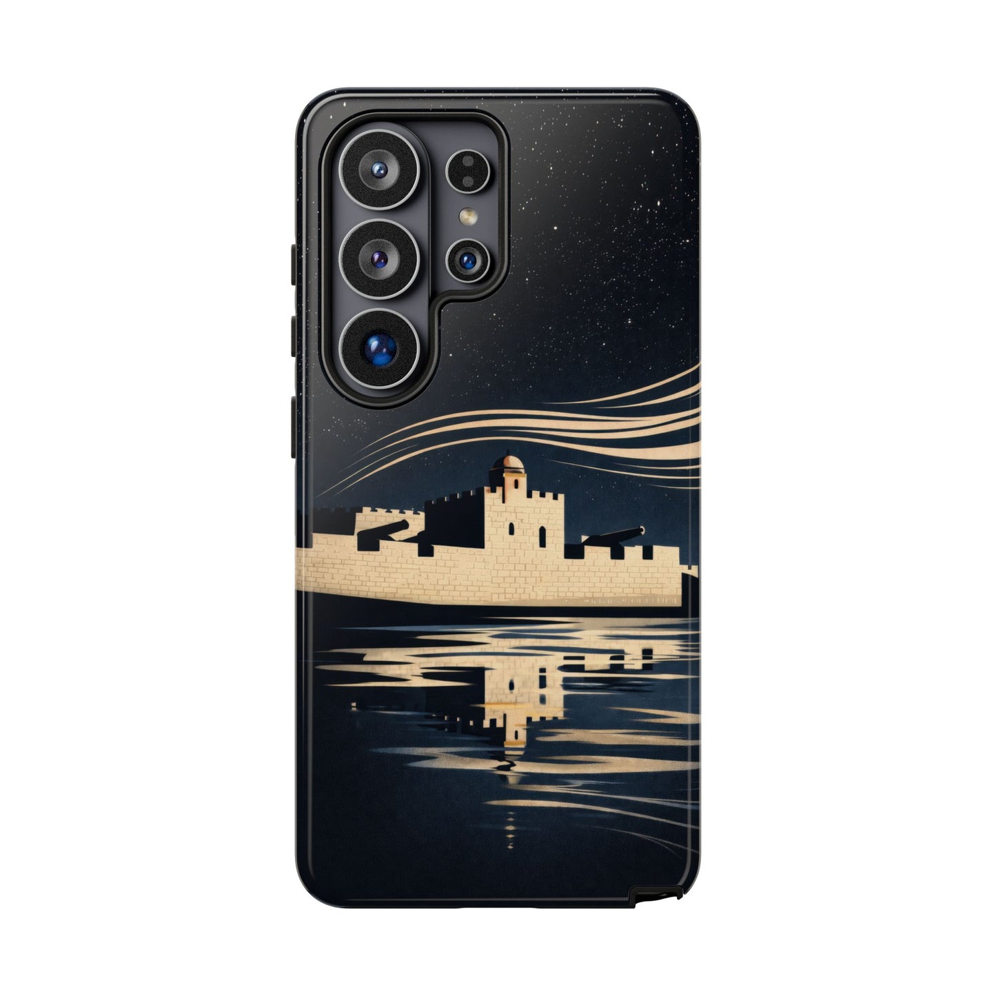 Essaouira Morocco Reflection Tough Phone Case — Night Sky in Essaouira Waterproof Design