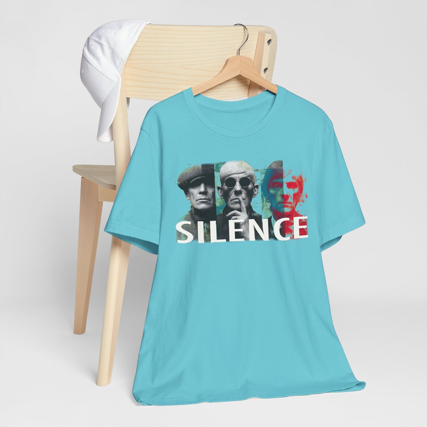 Silence Graphic Tee — Vintage Film Noir Faces T‑Shirt