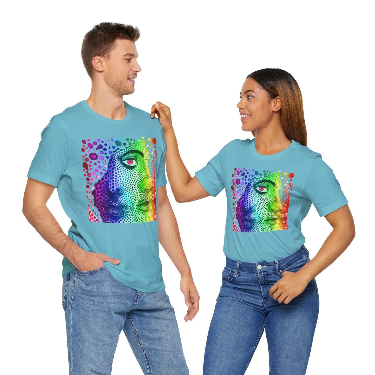 Two faced rainbow Unisex Jersey Short Sleeve Tee