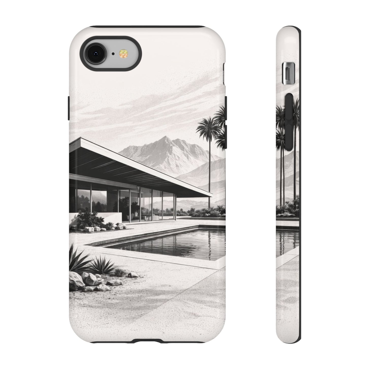 Mid-Century Palm Springs Phone Case – Retro Modern Desert House Design