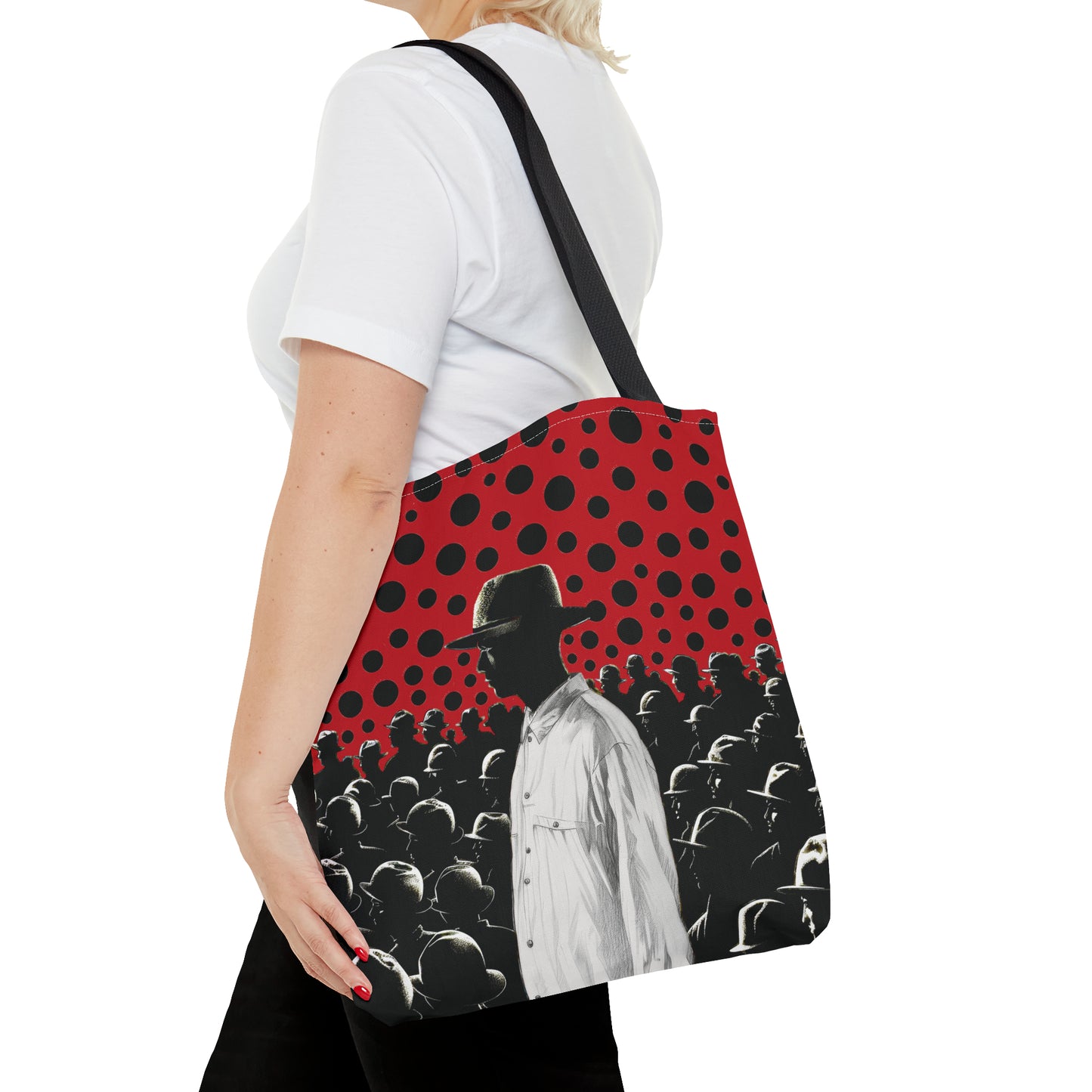 Stand up stand out red & black print Tote Bag in 3 sizes