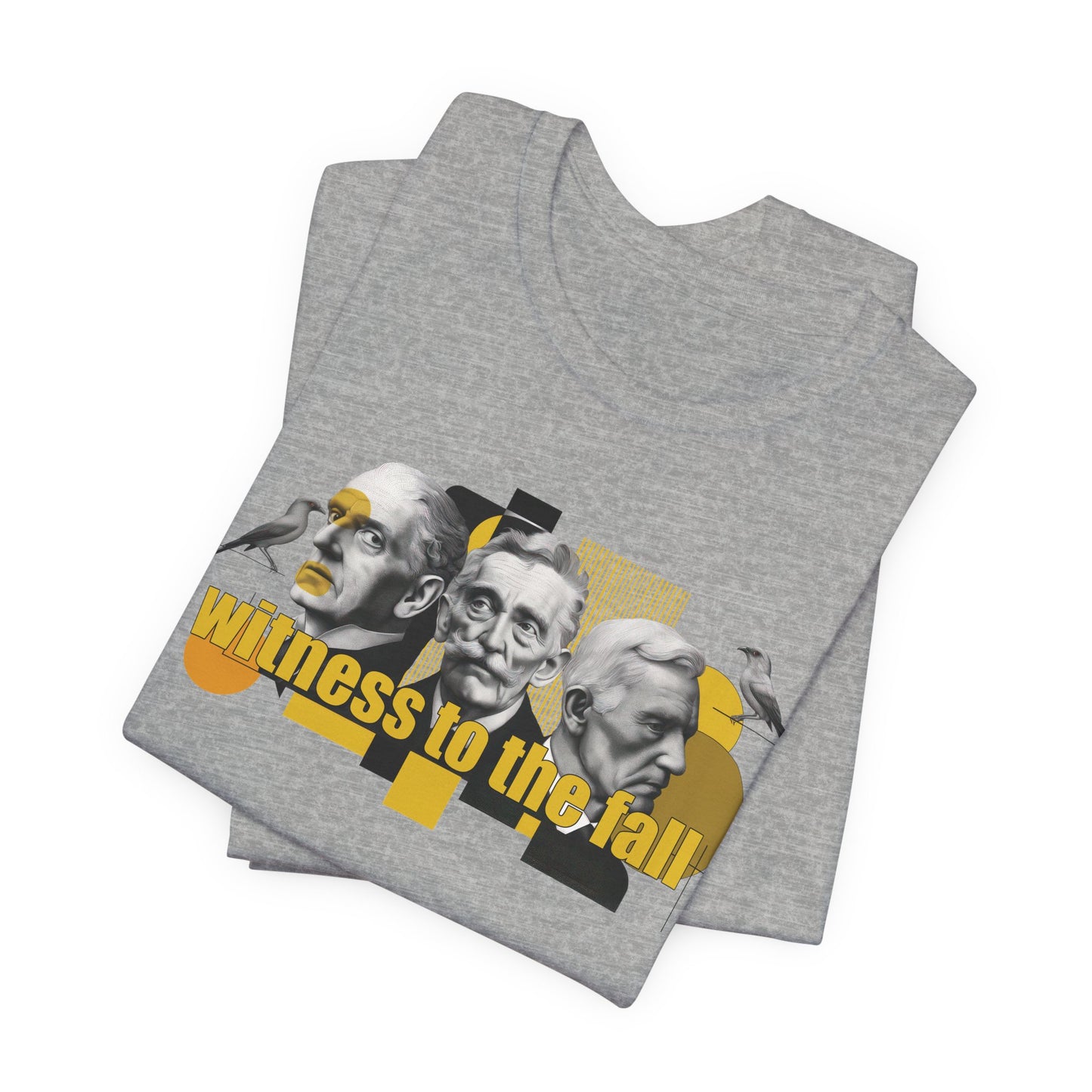 Witness to the Fall Graphic Tee – Concept Art Shirt, Surreal Portrait Design, Symbolic Birds, Modern Abstract Streetwear "witness to the fall"