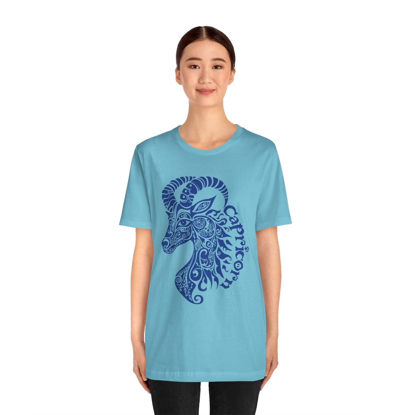 Capricorn blue graphic Unisex Jersey Short Sleeve Tee