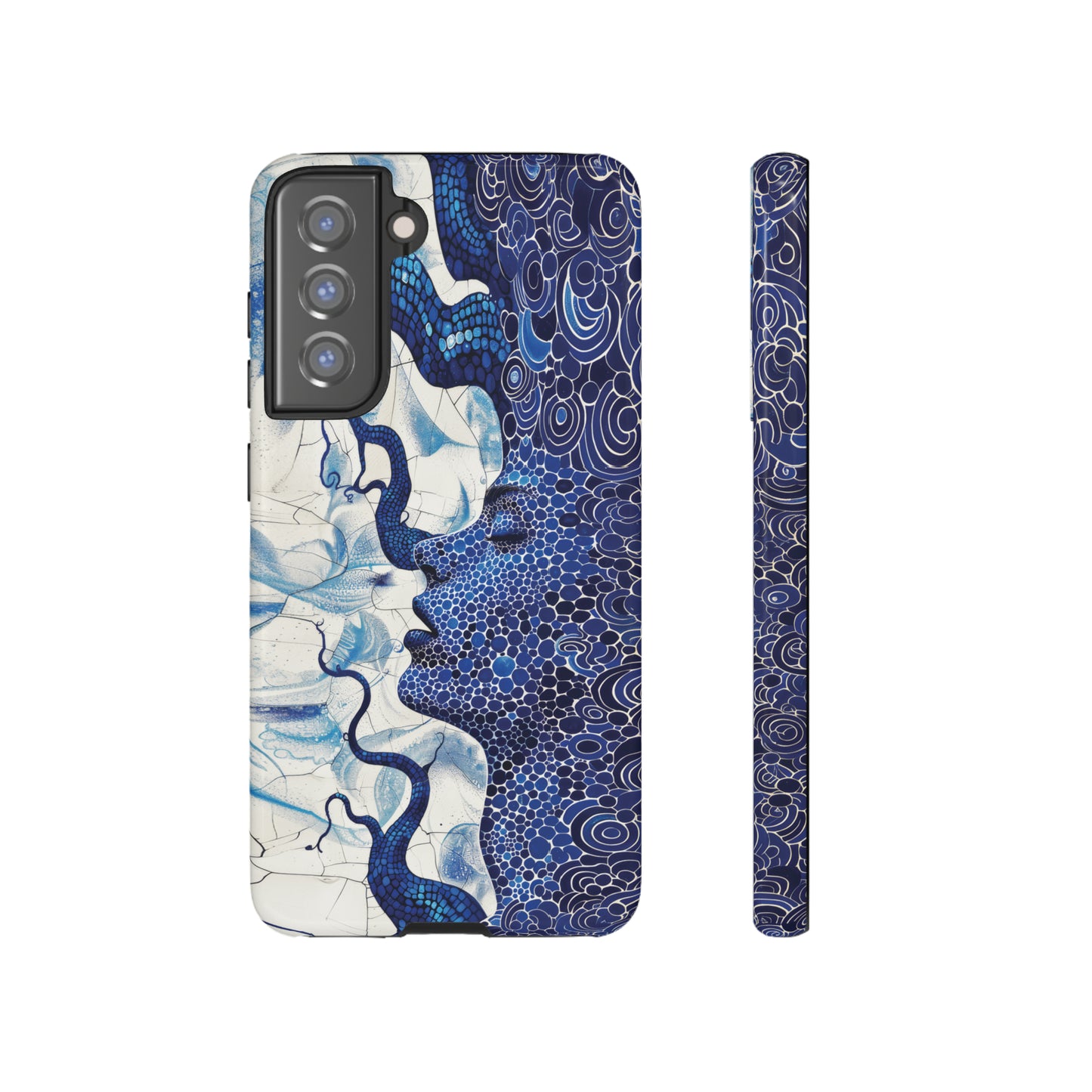 Phone Case, blue woman Artistic design, Tough Case, Colorful whimsical fantasy design, iPhone 15, 14, 13, 12, 11, Samsung, Pixel
