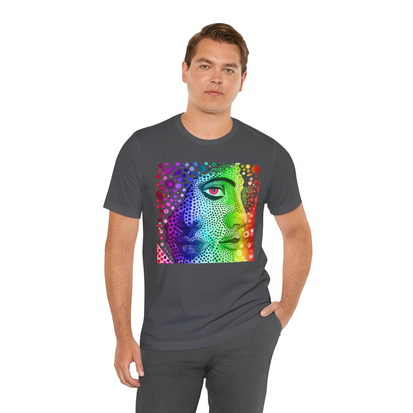 Two faced rainbow Unisex Jersey Short Sleeve Tee