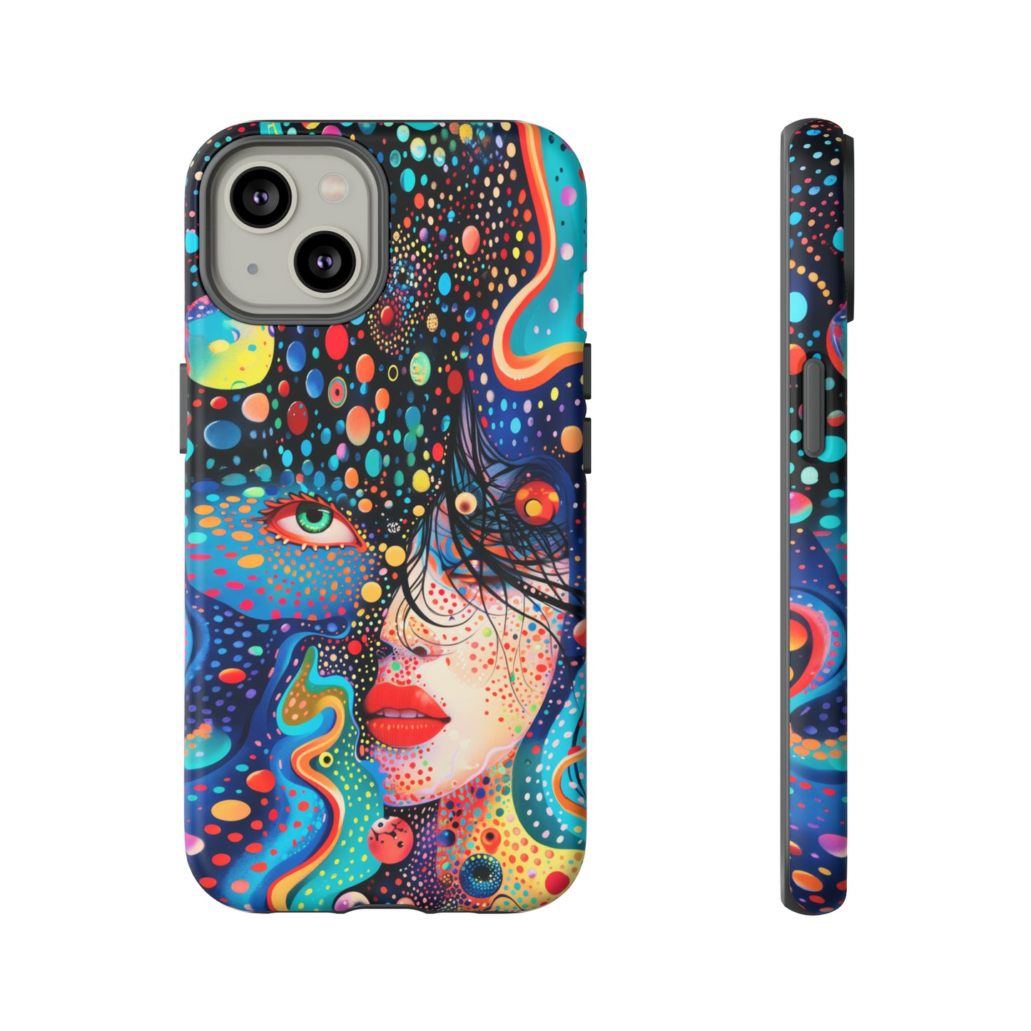 Phone Case, dream in color, Artistic design, Tough Case, Colorful whimsical flower design, iPhone 15, 14, 13, 12, 11, Samsung, Pixel