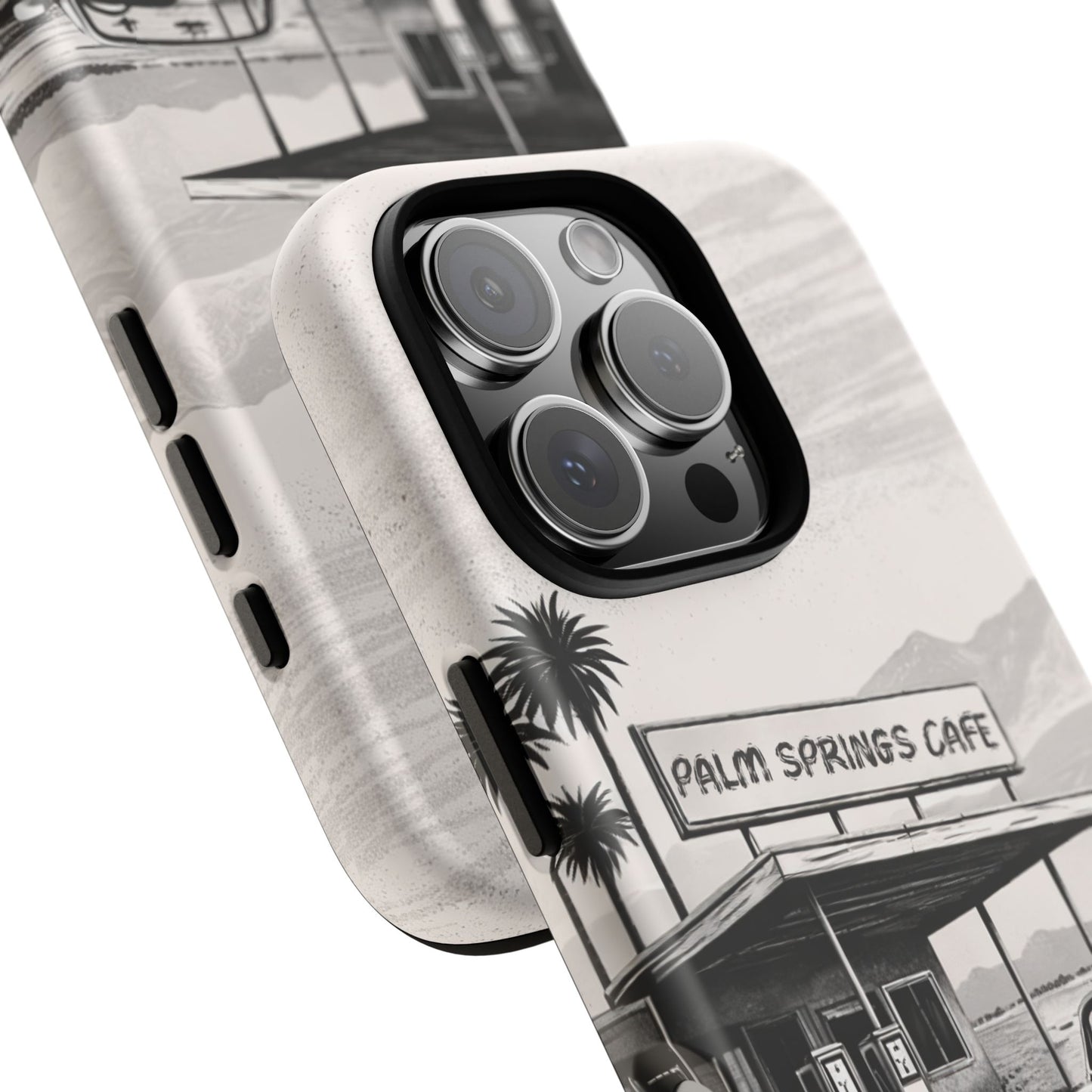Vintage Palm Springs Cafe Phone Case – Retro Convertible Roadtrip Design