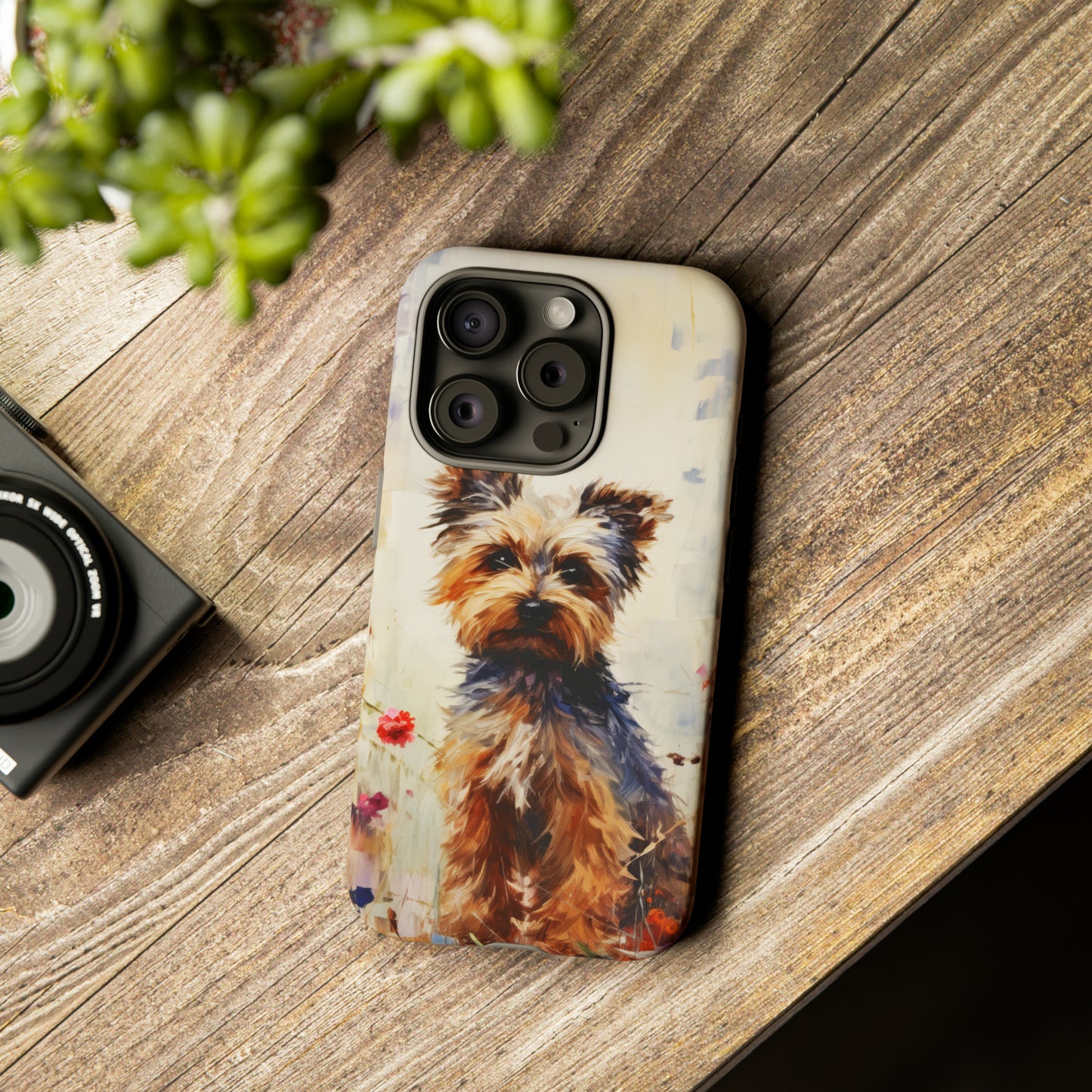 Yorkie in flowers Tough Cases