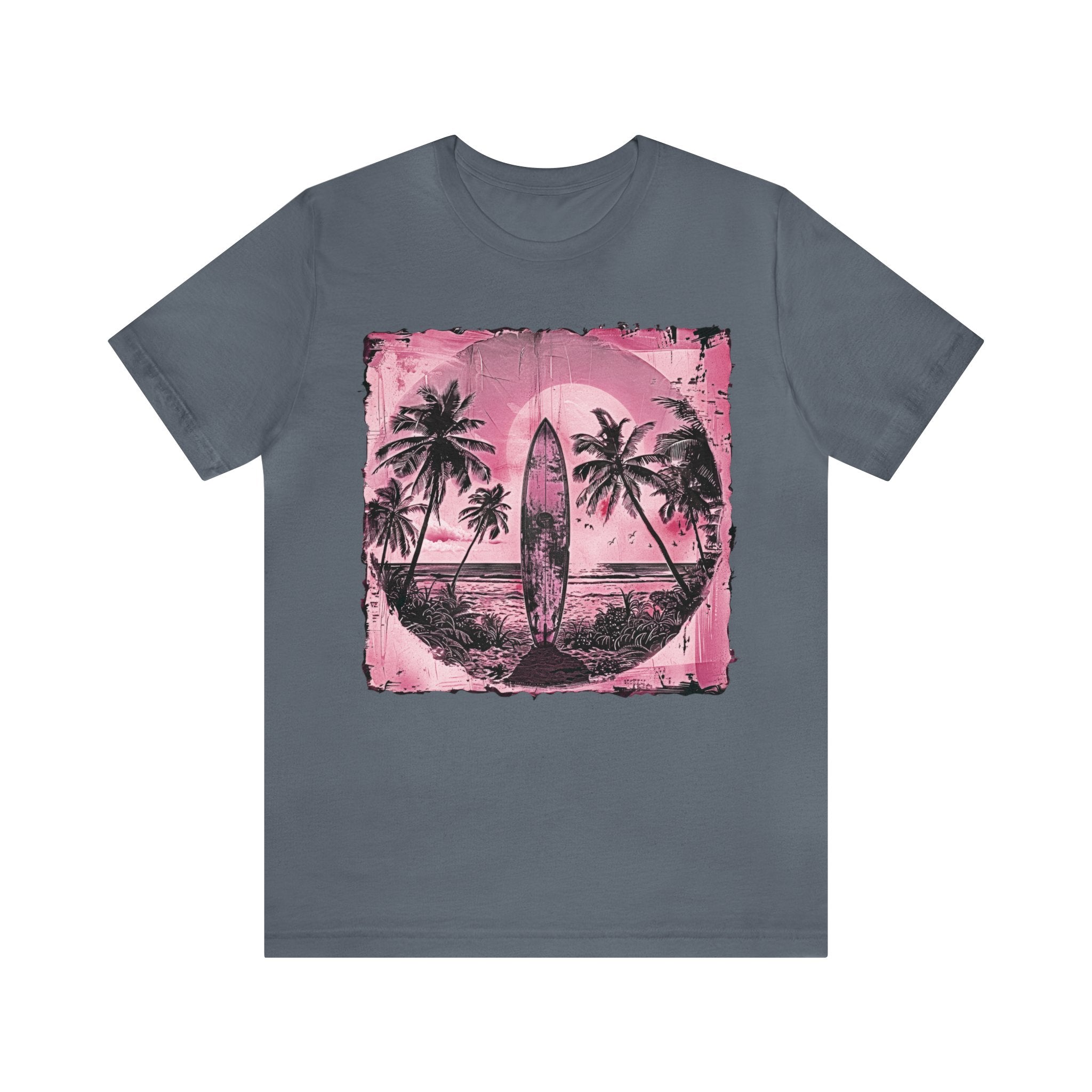 Pink vintage surfboard Unisex Jersey Short Sleeve Tee