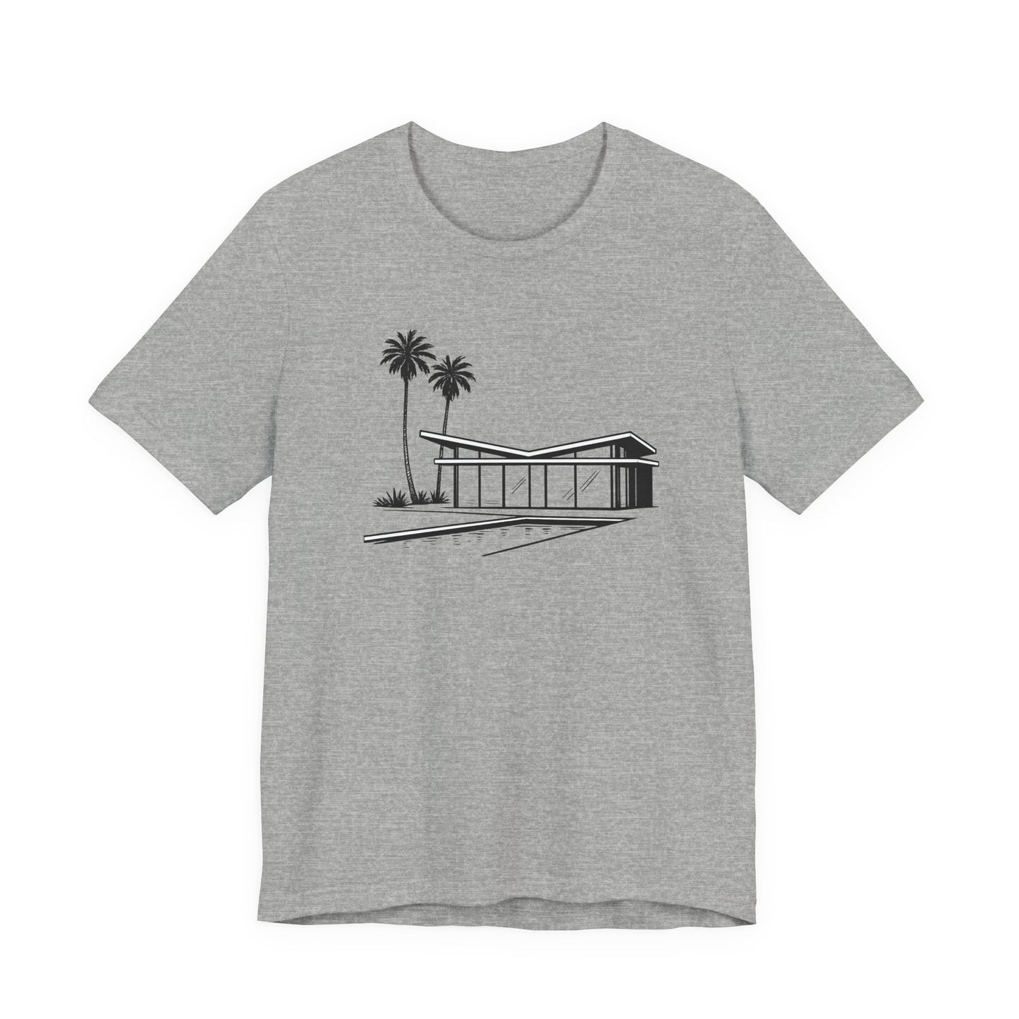 Mid-Century Modern House Tee Mid Century Icons series— Palm Tree Architectural Graphic Shirt, Mid Century modern, Palm Springs