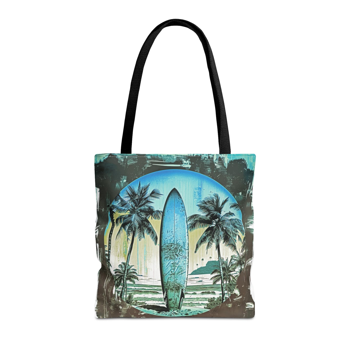 Blue surfboard Tote Bag (AOP)