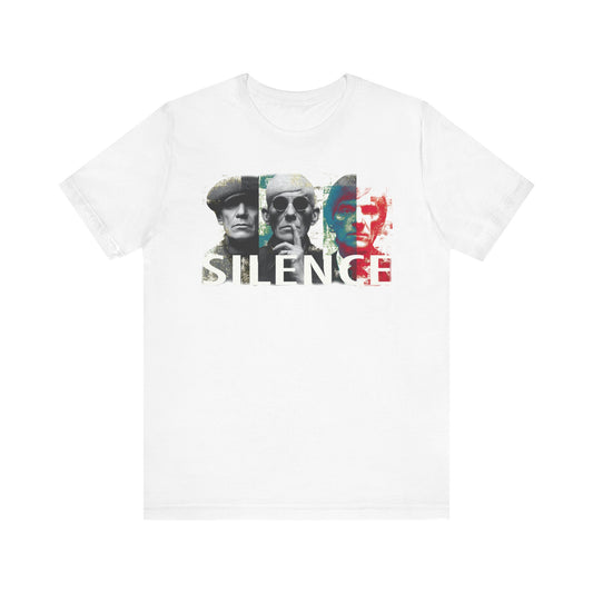 Silence Graphic Tee — Vintage Film Noir Faces T‑Shirt