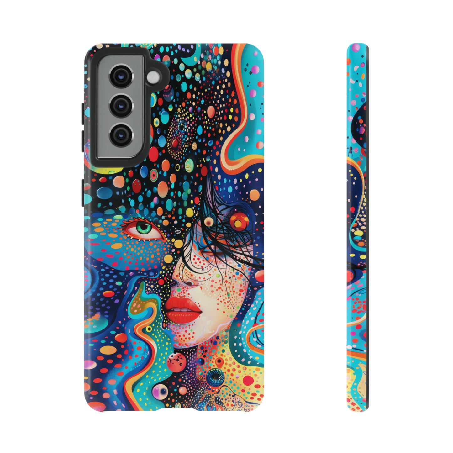 Phone Case, dream in color, Artistic design, Tough Case, Colorful whimsical flower design, iPhone 15, 14, 13, 12, 11, Samsung, Pixel