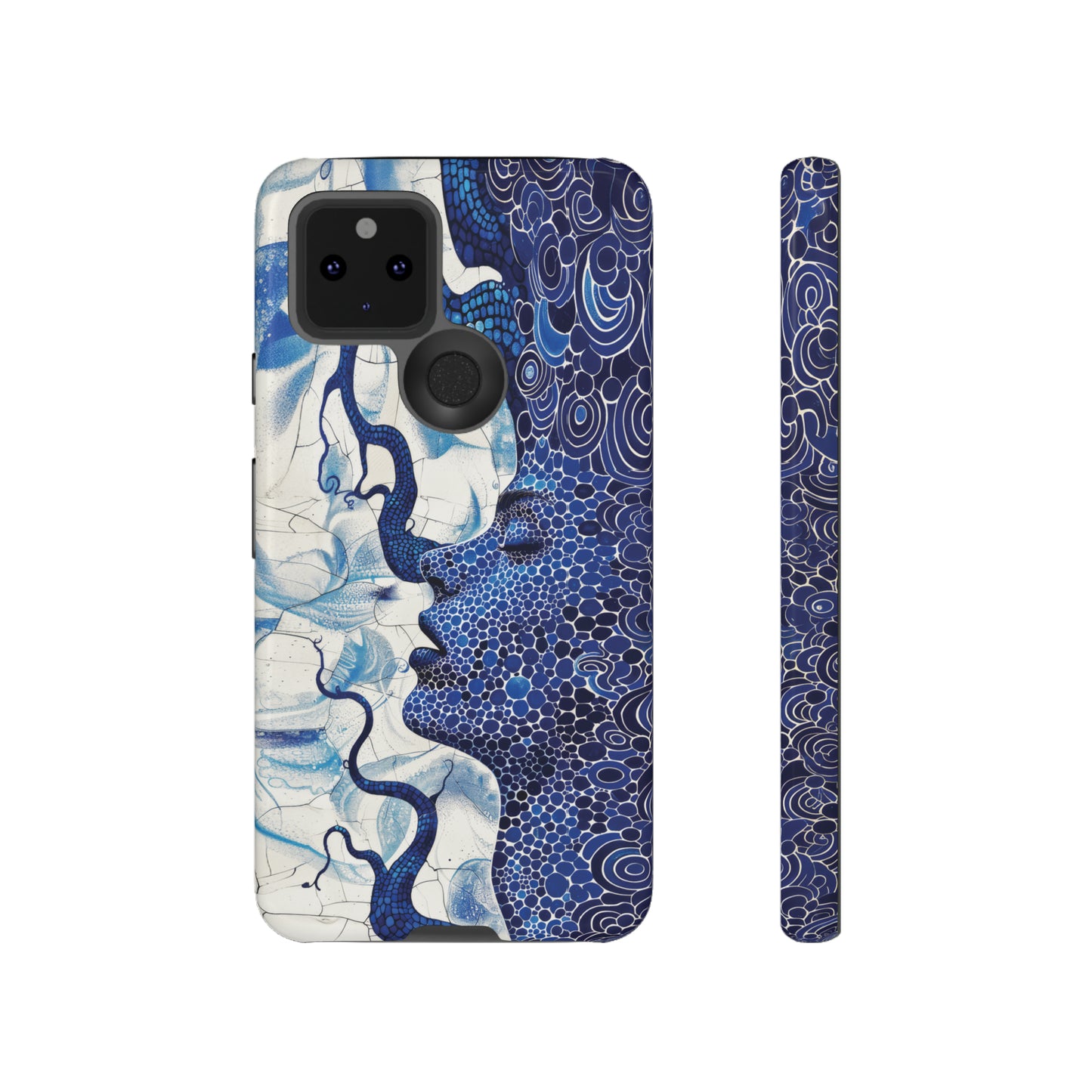 Phone Case, blue woman Artistic design, Tough Case, Colorful whimsical fantasy design, iPhone 15, 14, 13, 12, 11, Samsung, Pixel