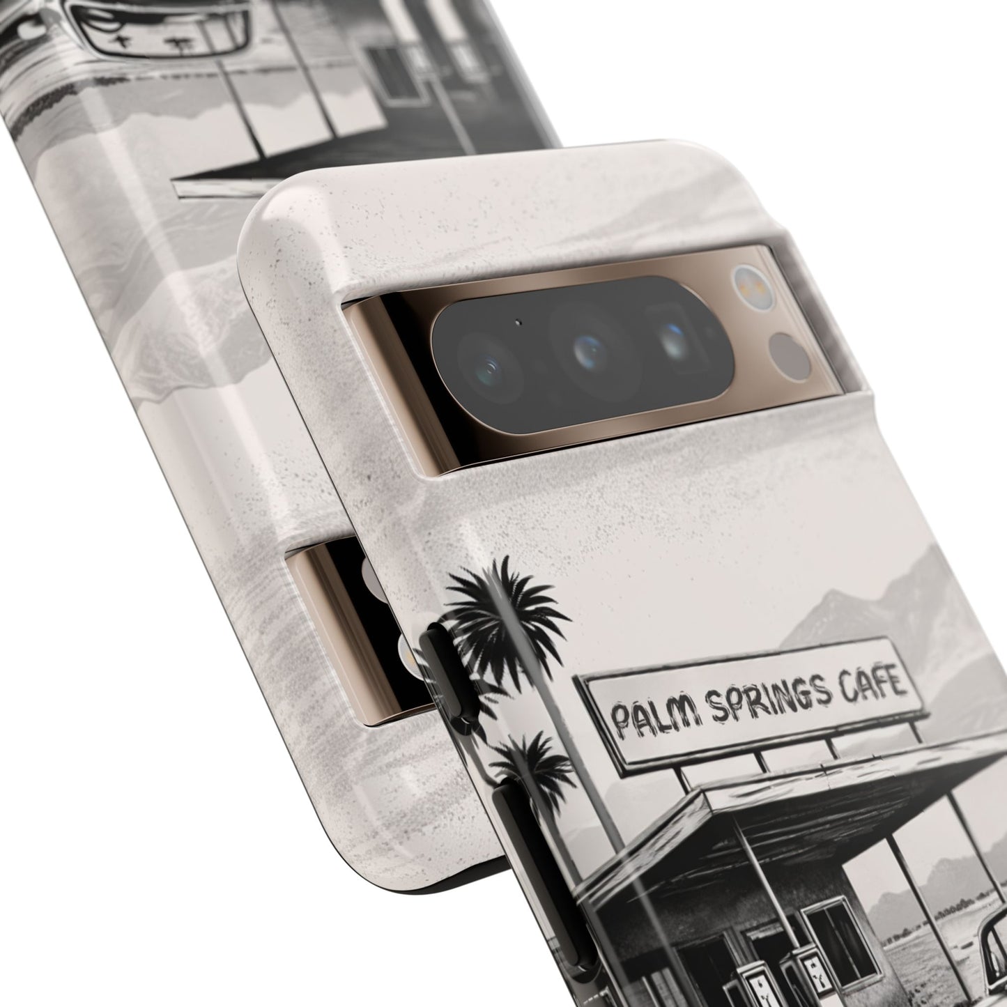 Vintage Palm Springs Cafe Phone Case – Retro Convertible Roadtrip Design