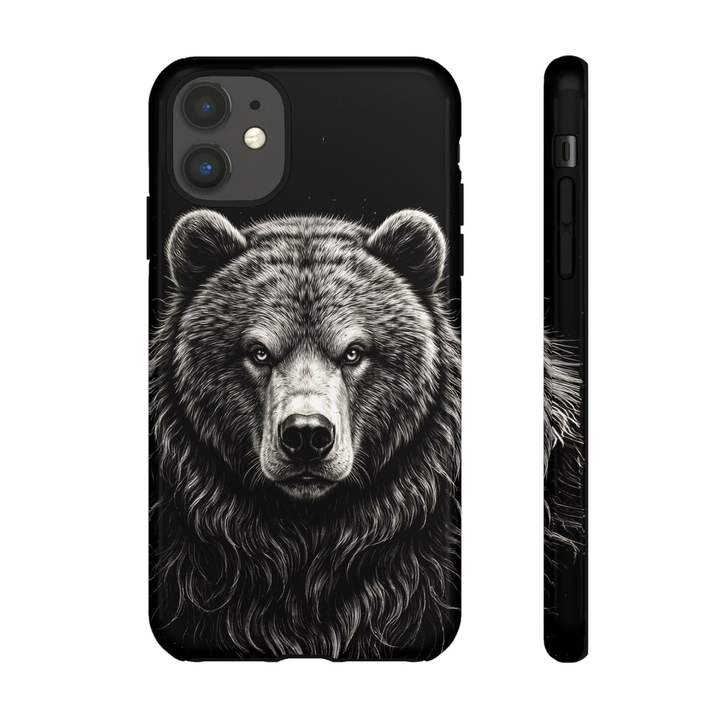 Sketch of a Bear Face Tough Phone Case – Rugged Wild Bear Phone Cover