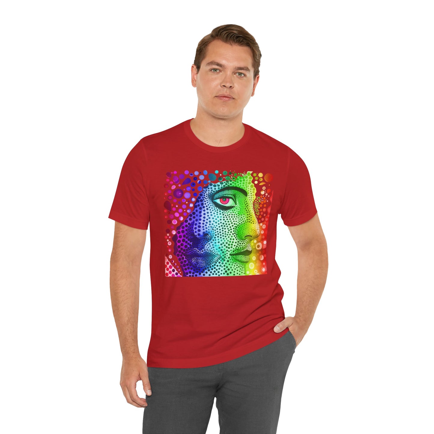 Two faced rainbow Unisex Jersey Short Sleeve Tee