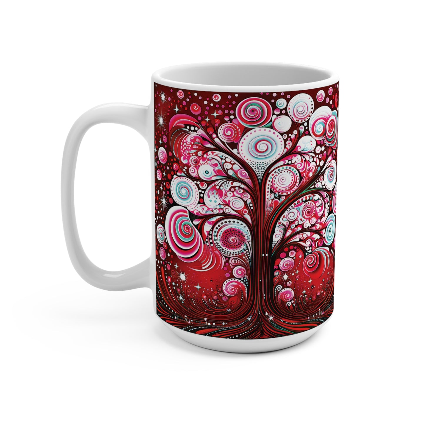 Mug 15oz Red Swirl Night
