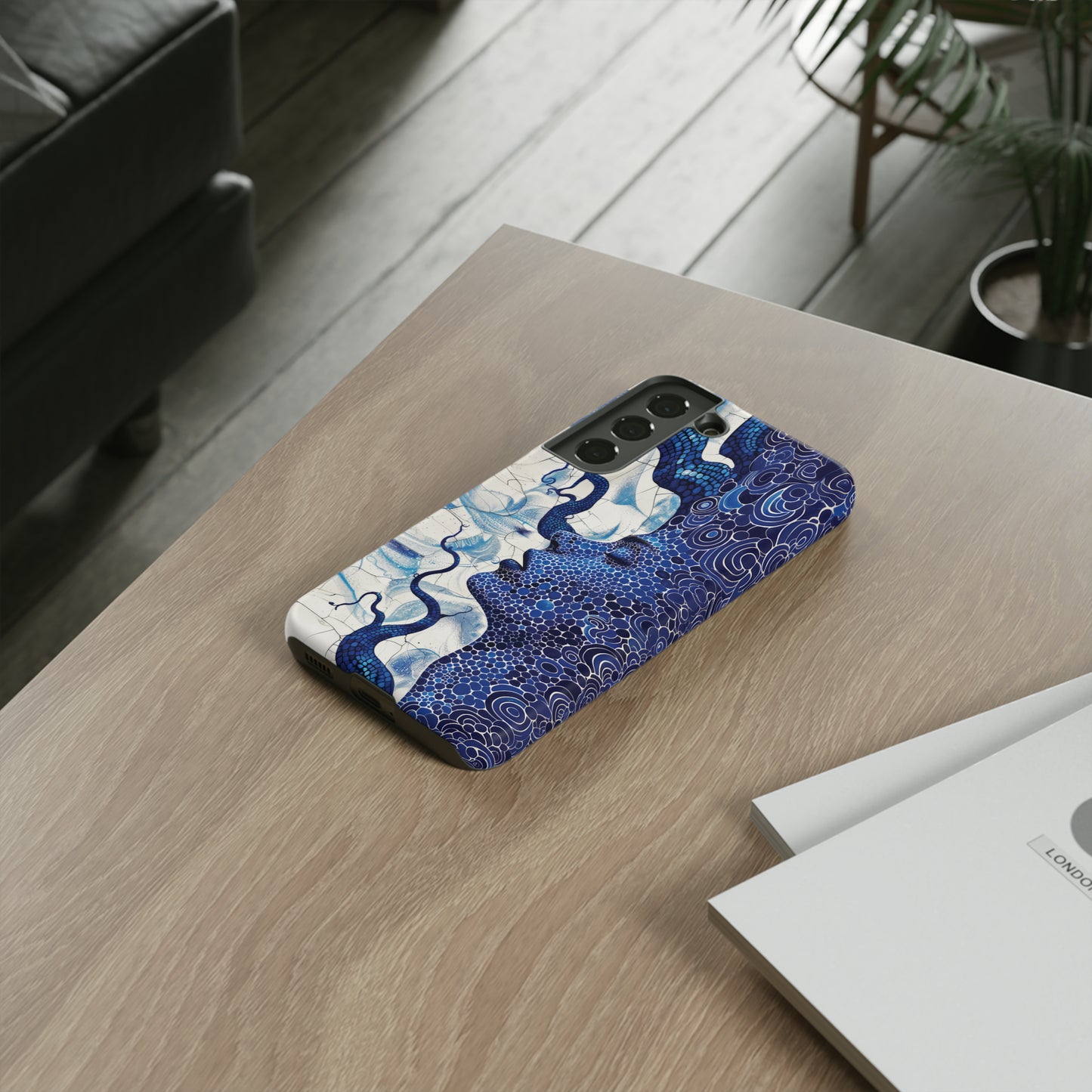 Phone Case, blue woman Artistic design, Tough Case, Colorful whimsical fantasy design, iPhone 15, 14, 13, 12, 11, Samsung, Pixel
