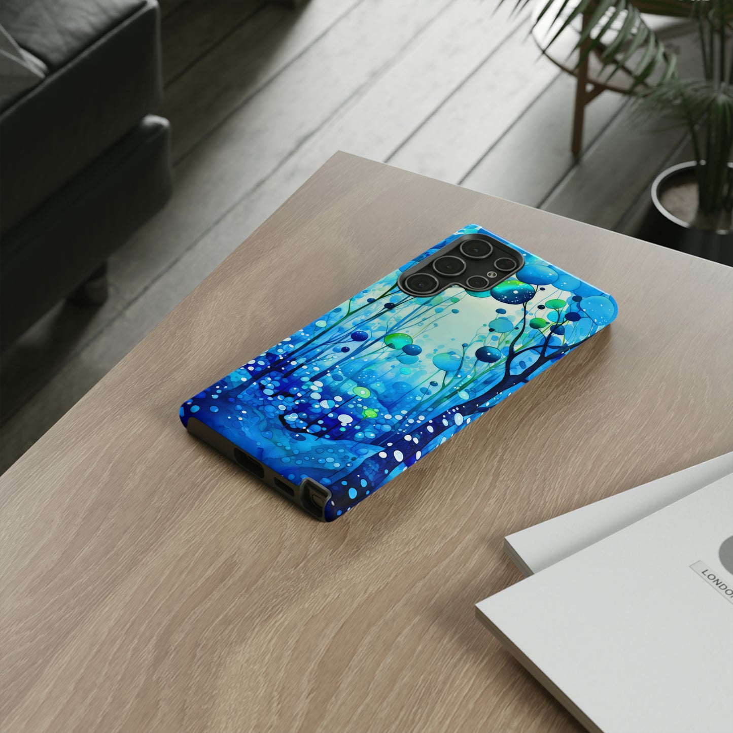 Blue fantasy forest Tough Cases