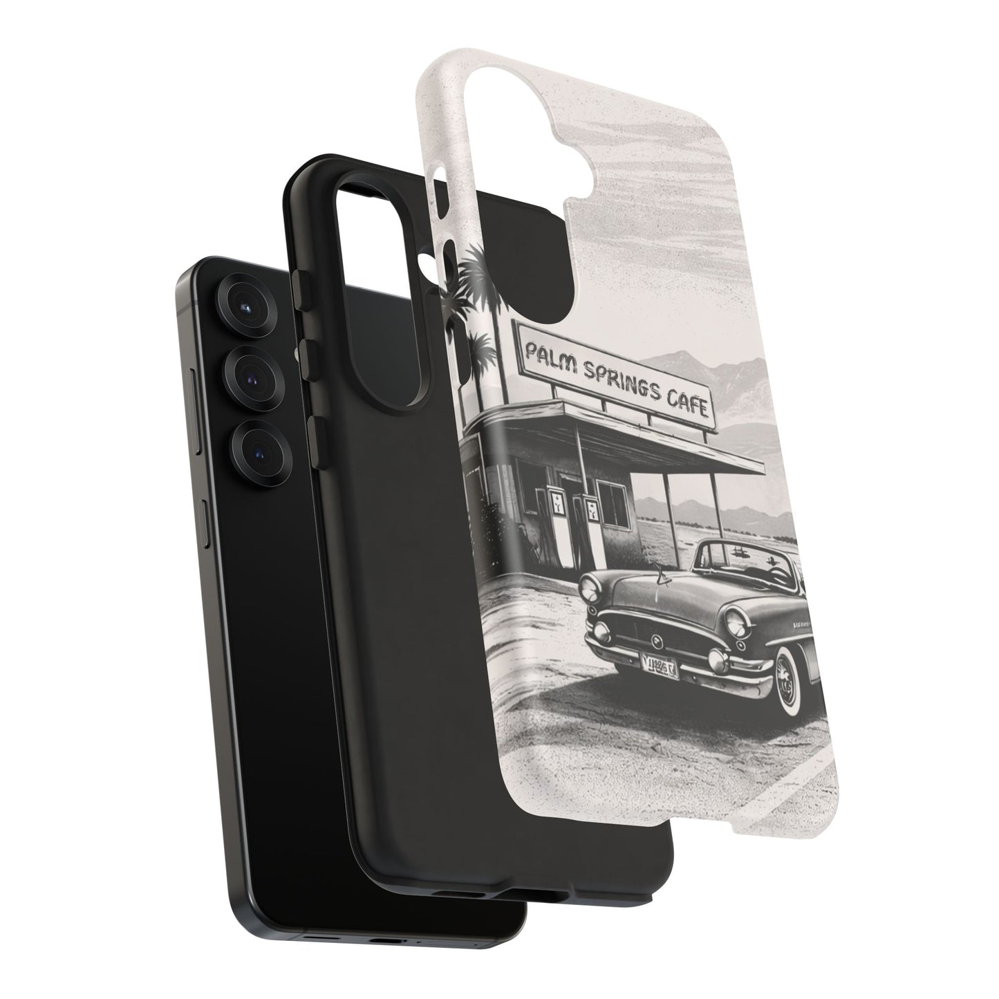 Vintage Palm Springs Cafe Phone Case – Retro Convertible Roadtrip Design