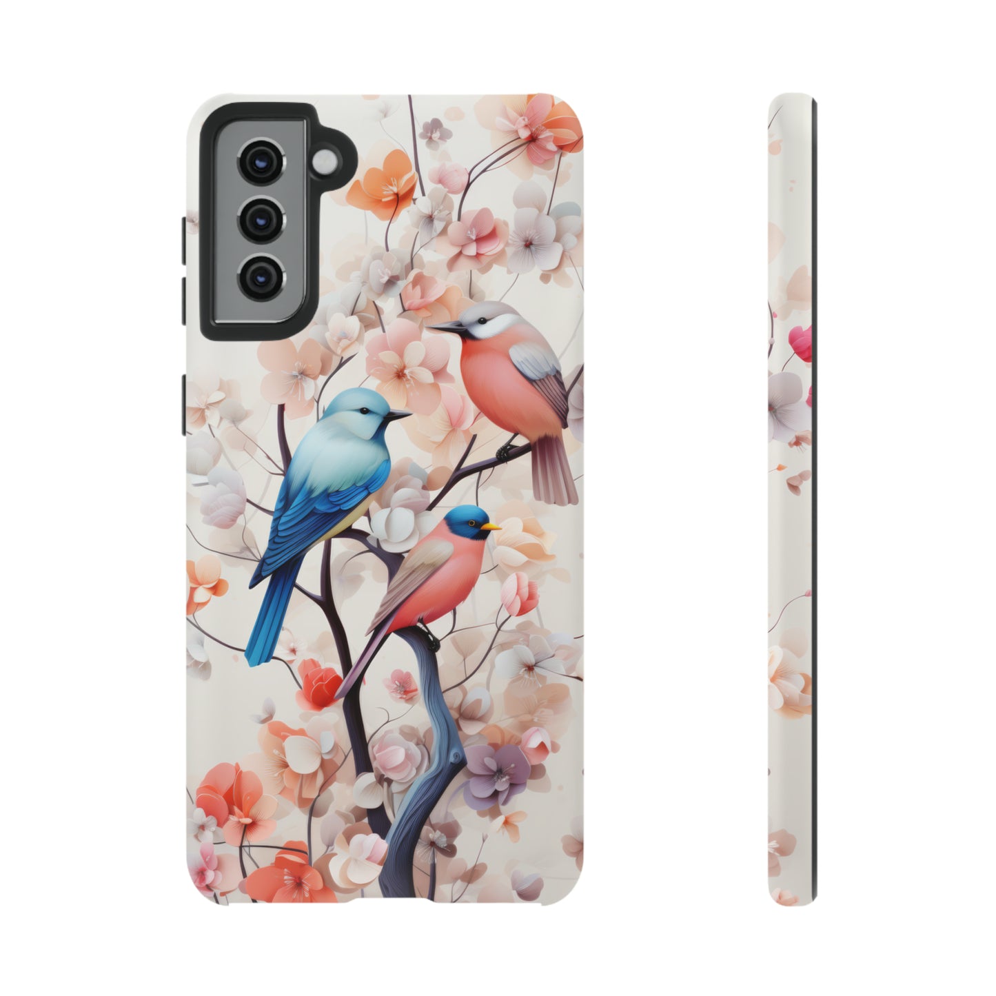 Three birds on a branch water color Tough Cases