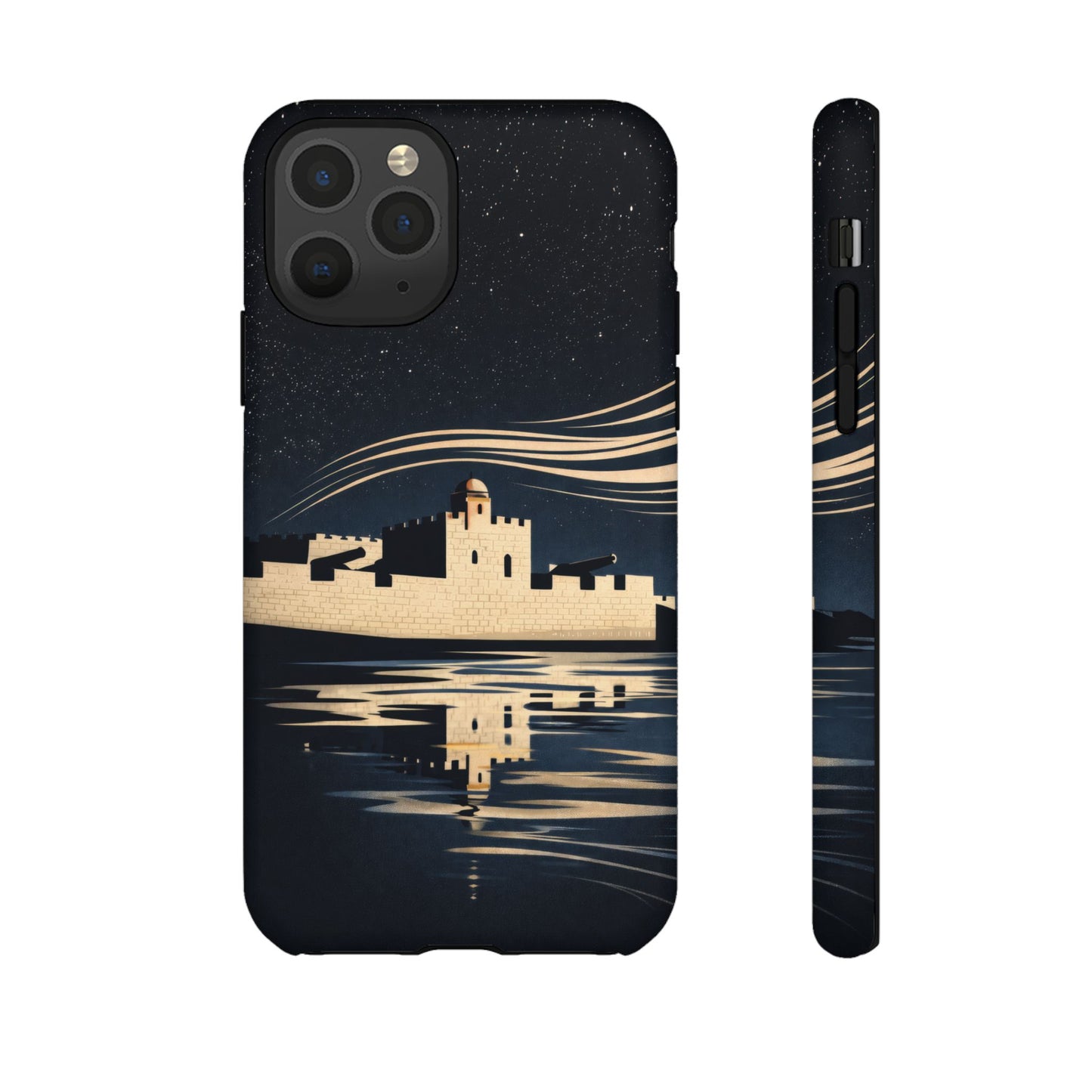 Essaouira Morocco Reflection Tough Phone Case — Night Sky in Essaouira Waterproof Design