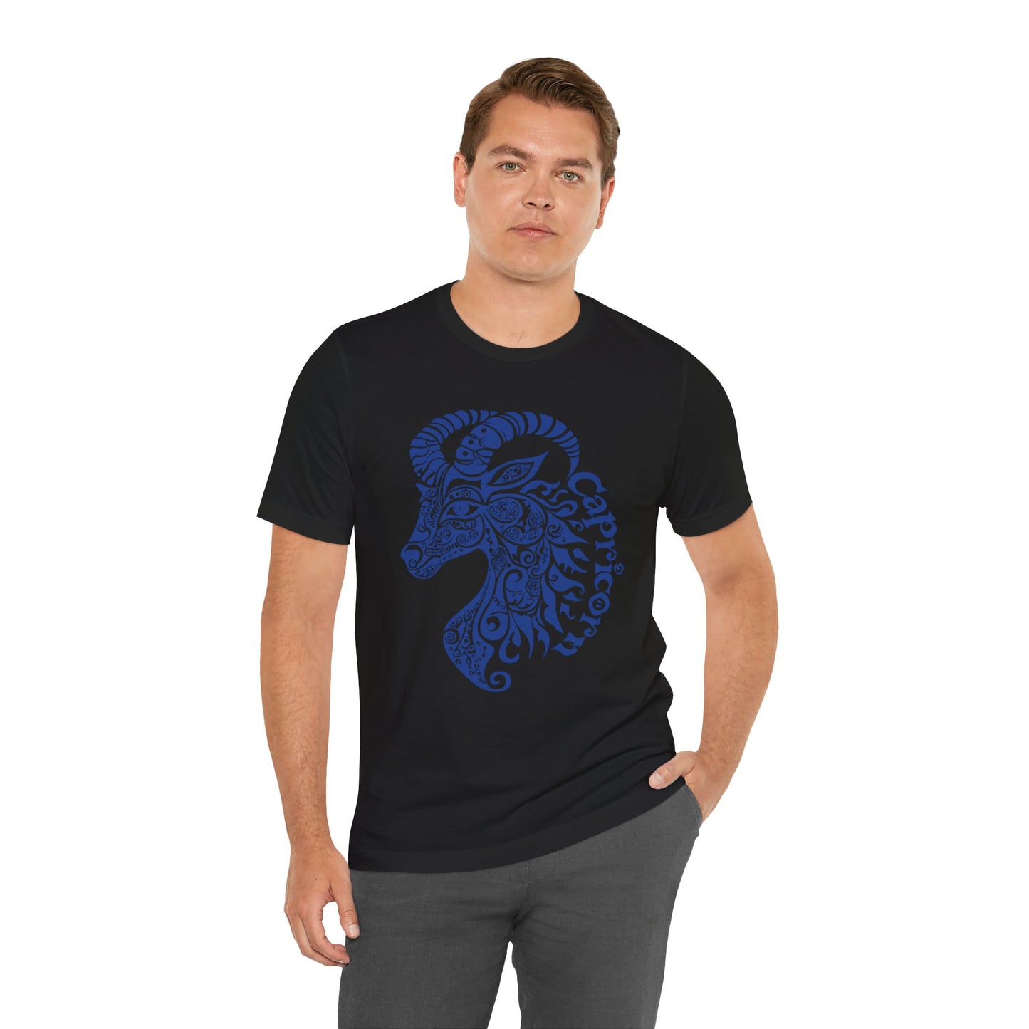 Capricorn blue graphic Unisex Jersey Short Sleeve Tee