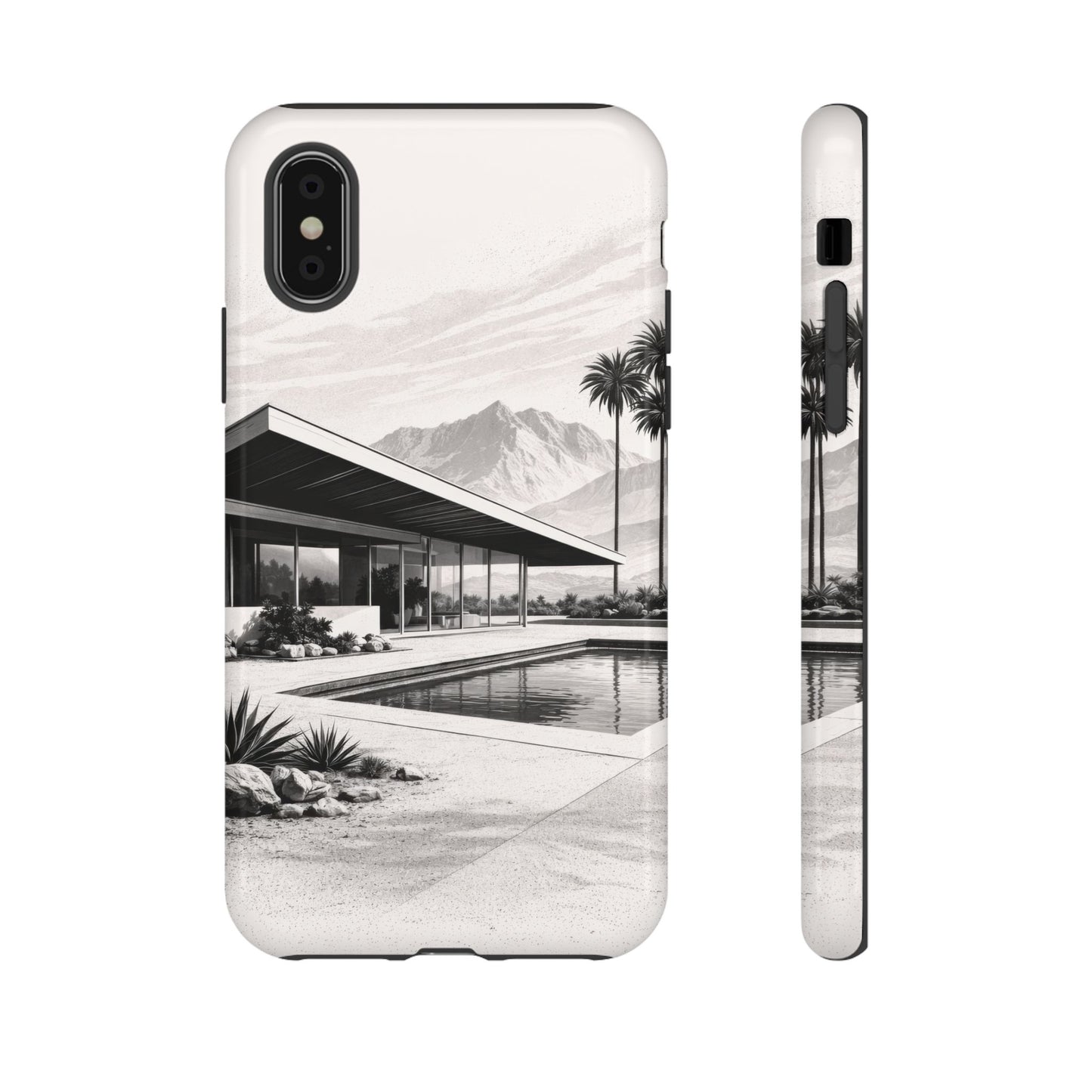 Mid-Century Palm Springs Phone Case – Retro Modern Desert House Design