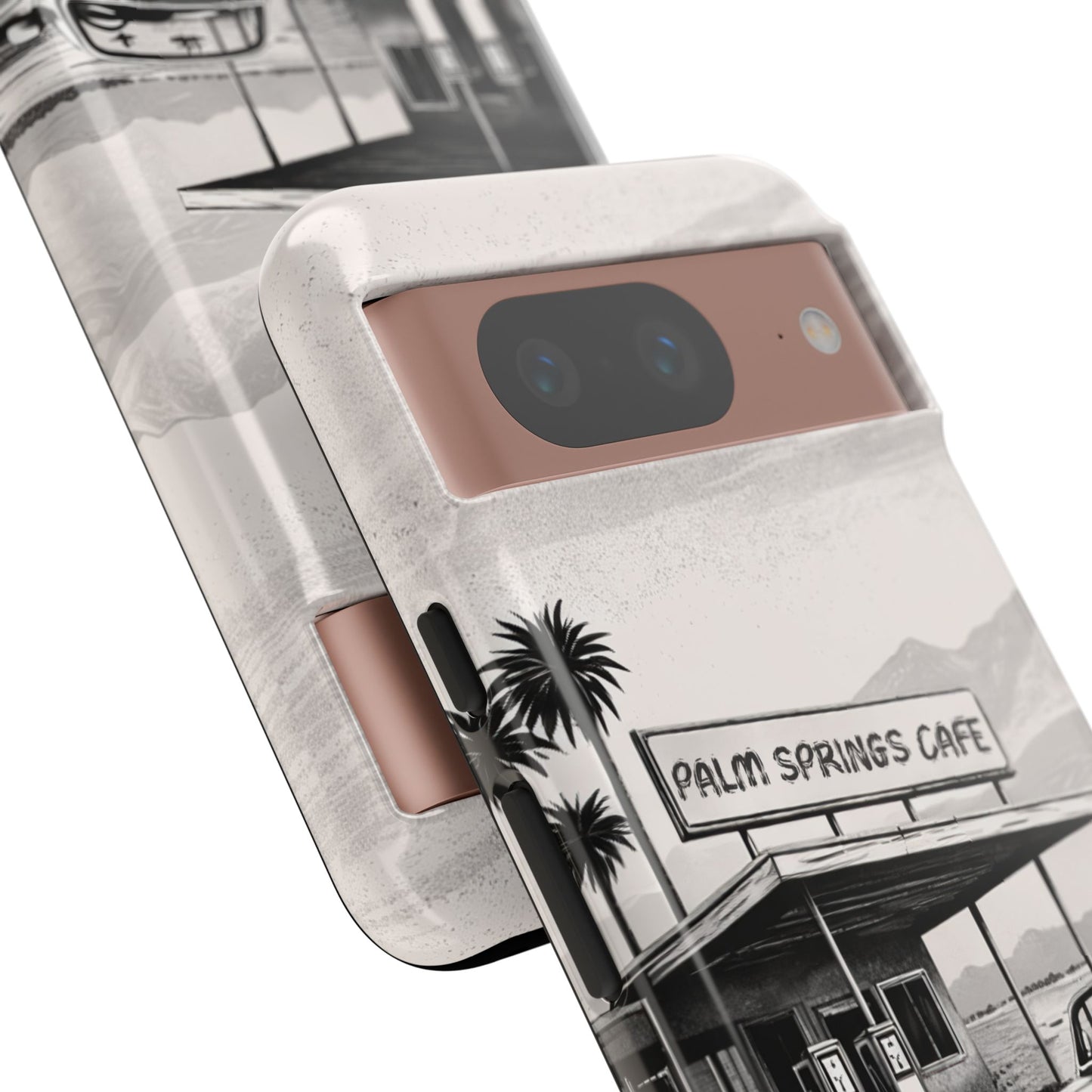 Vintage Palm Springs Cafe Phone Case – Retro Convertible Roadtrip Design