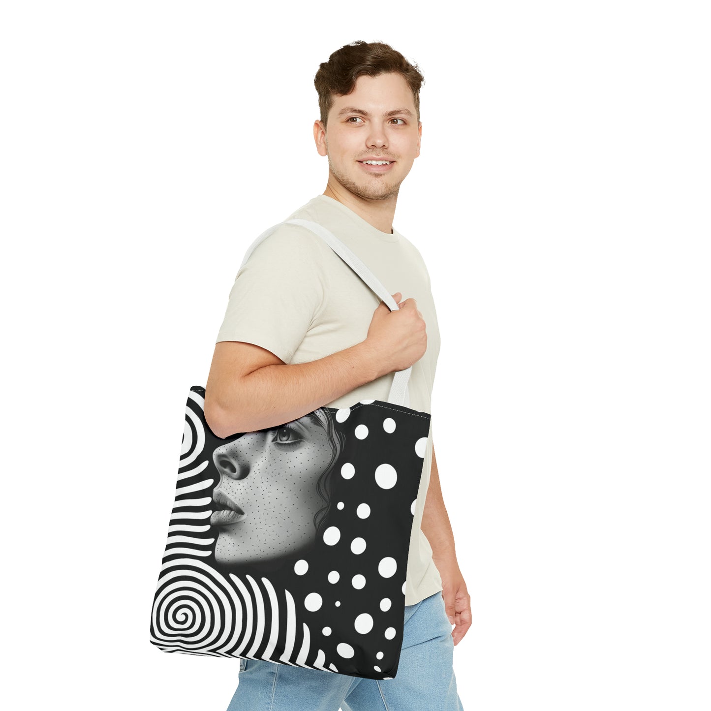 Black & white swirl Tote Bag in 3 sizes