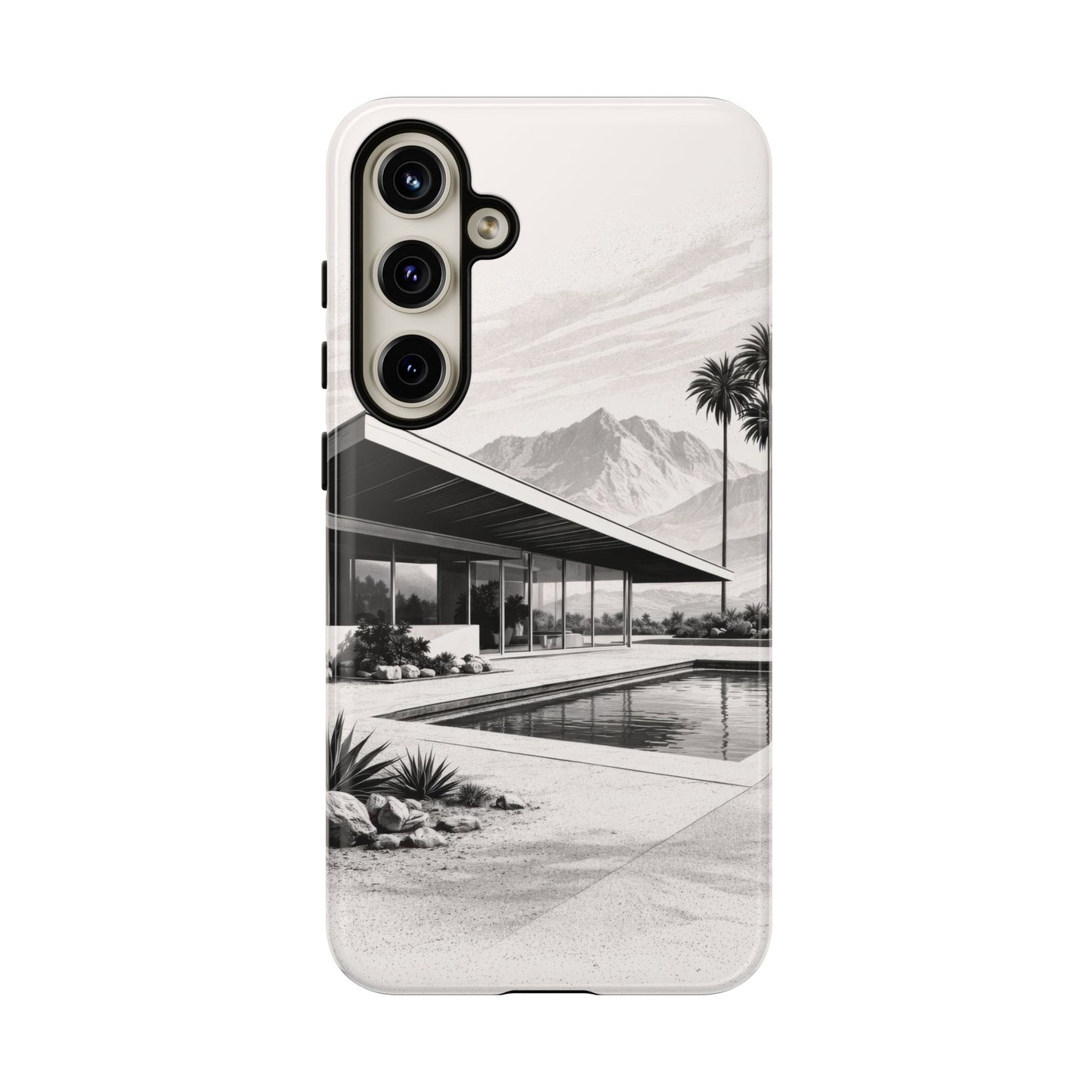 Mid-Century Palm Springs Phone Case – Retro Modern Desert House Design