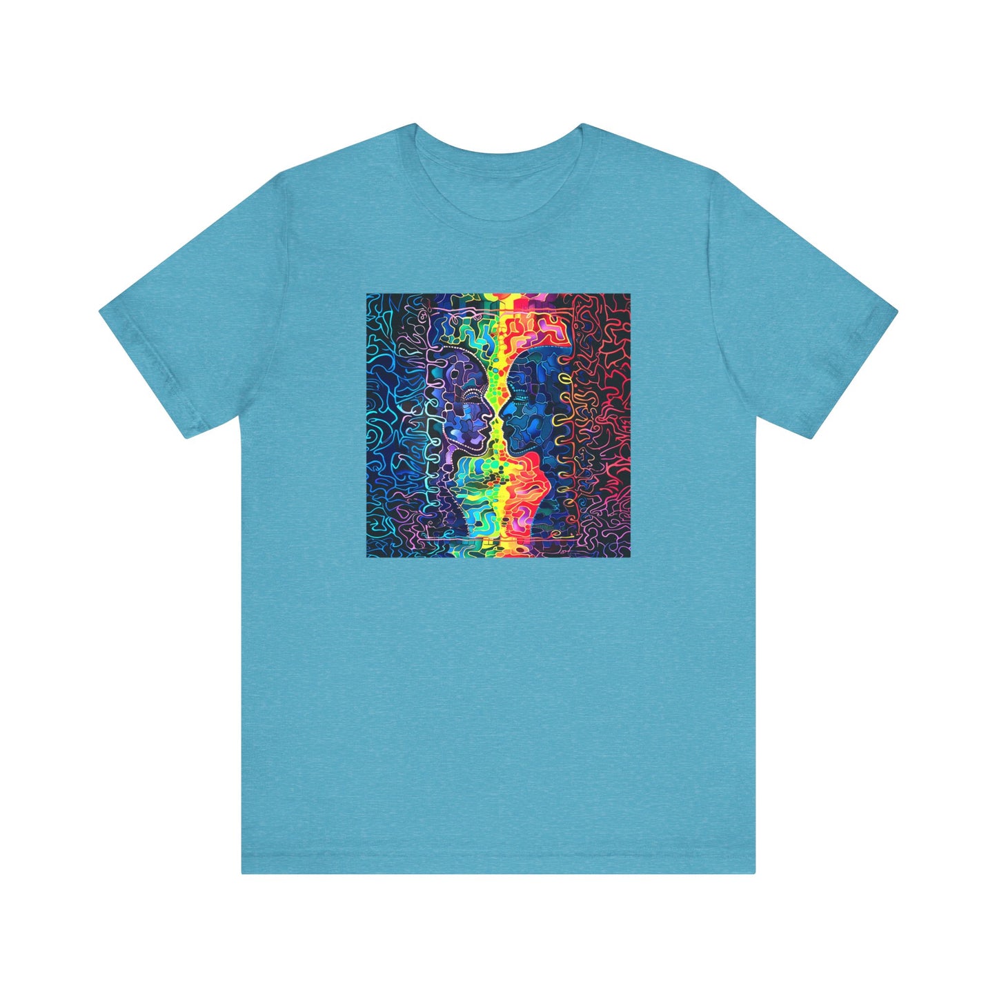 Rainbow puzzel man Unisex Jersey Short Sleeve Tee