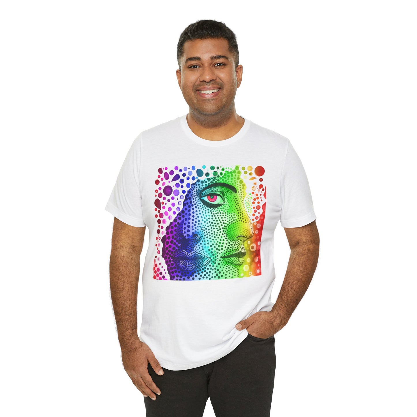 Two faced rainbow Unisex Jersey Short Sleeve Tee