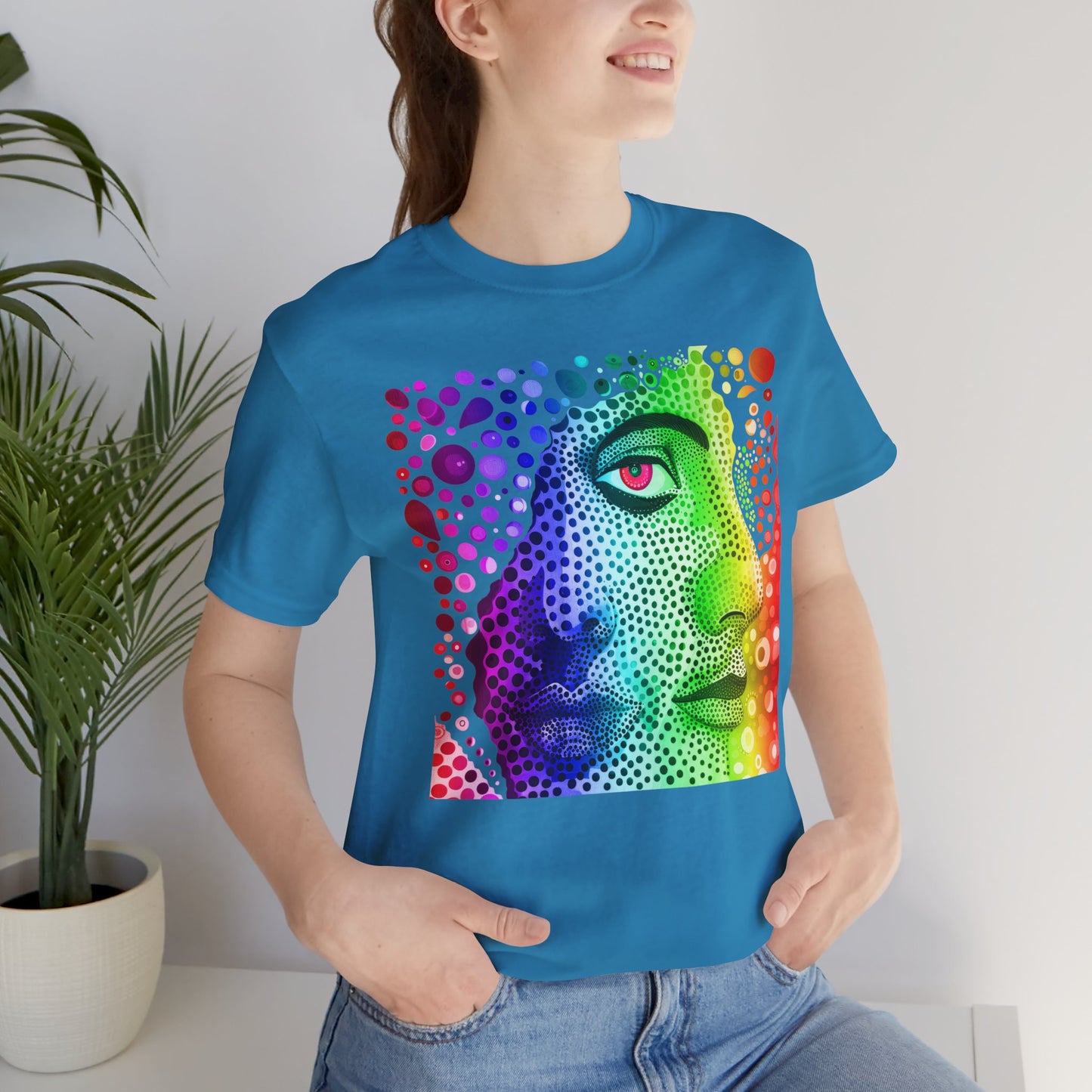 Two faced rainbow Unisex Jersey Short Sleeve Tee