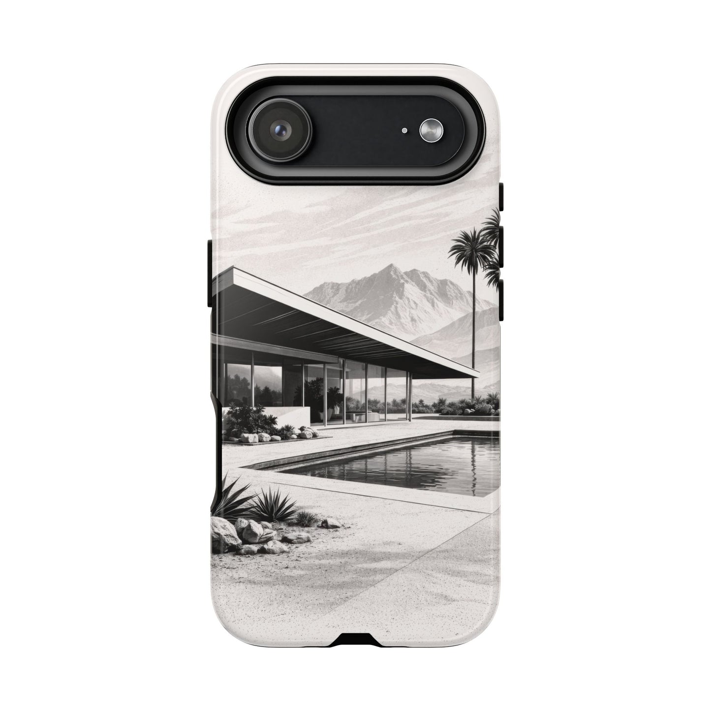 Mid-Century Palm Springs Phone Case – Retro Modern Desert House Design
