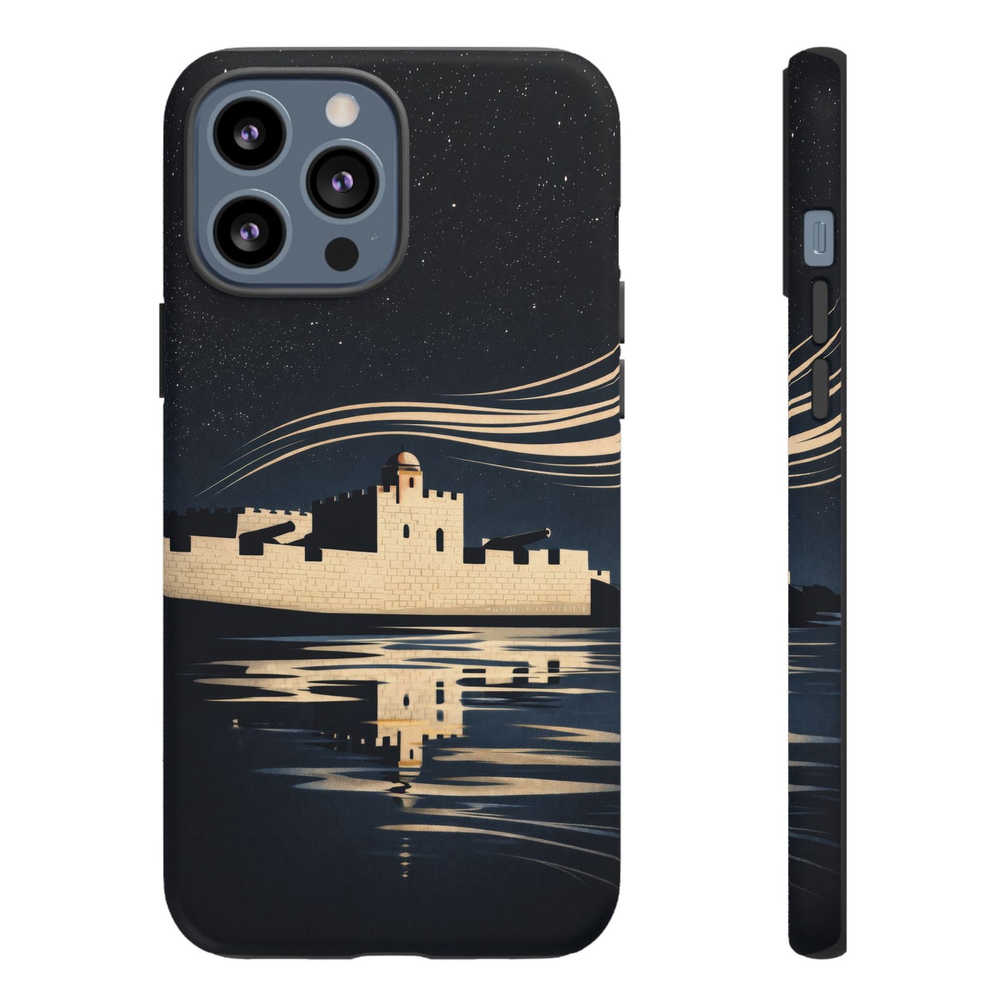 Essaouira Morocco Reflection Tough Phone Case — Night Sky in Essaouira Waterproof Design