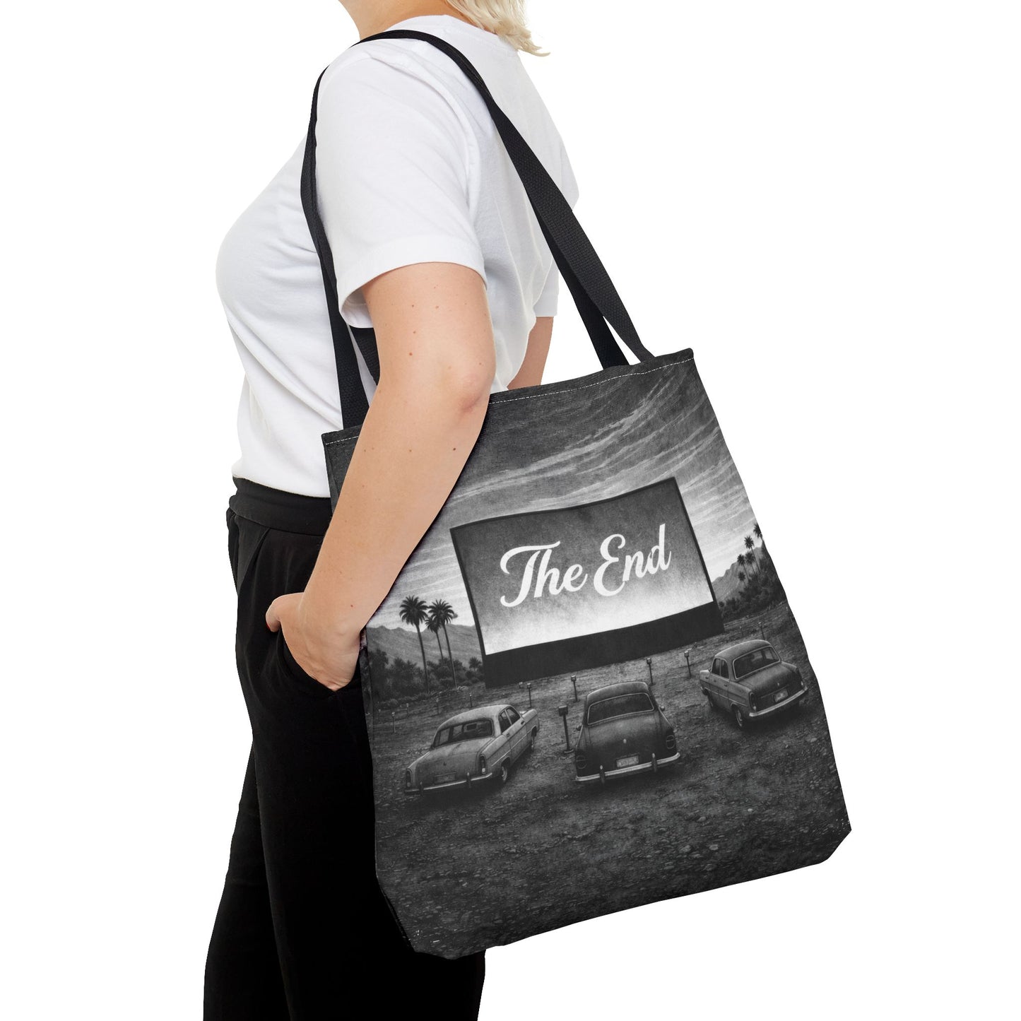 Retro Drive-In Tote Bag — 'The End' Vintage Drive In Theater  Canvas Tote