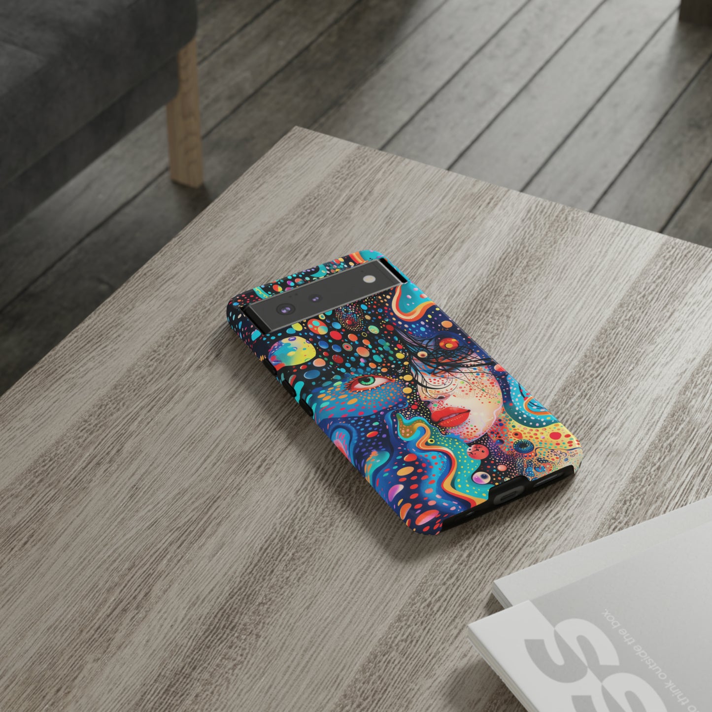 Phone Case, dream in color, Artistic design, Tough Case, Colorful whimsical flower design, iPhone 15, 14, 13, 12, 11, Samsung, Pixel