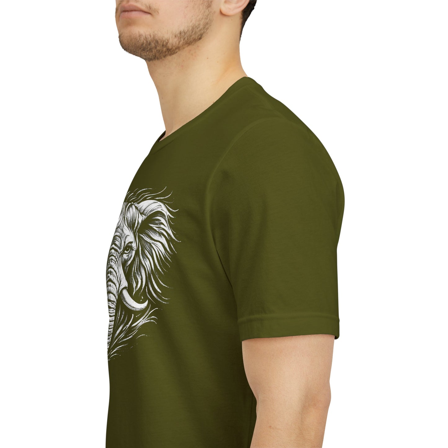 Elephant Head Graphic Tee — Detailed Monochrome in chalk drawing style Wildlife T-Shirt