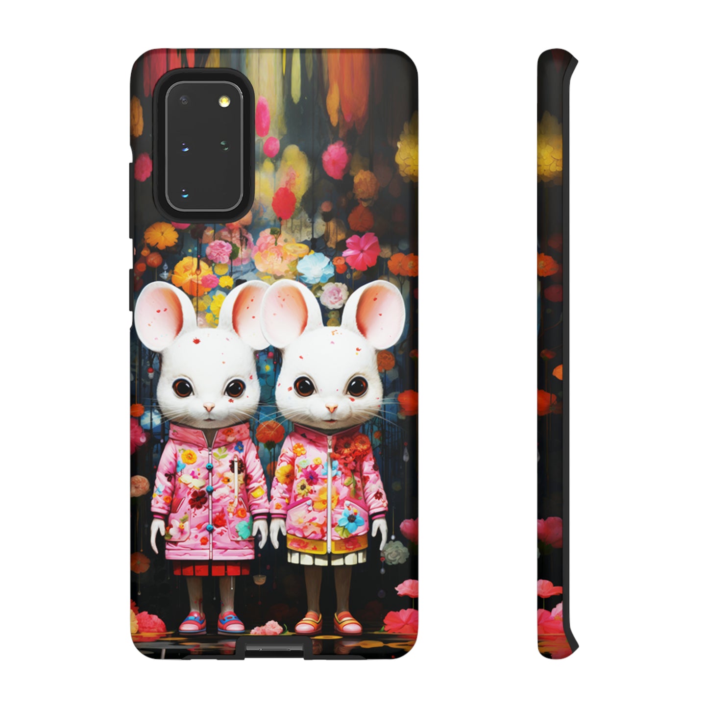 Two mice and flowers Tough Cases