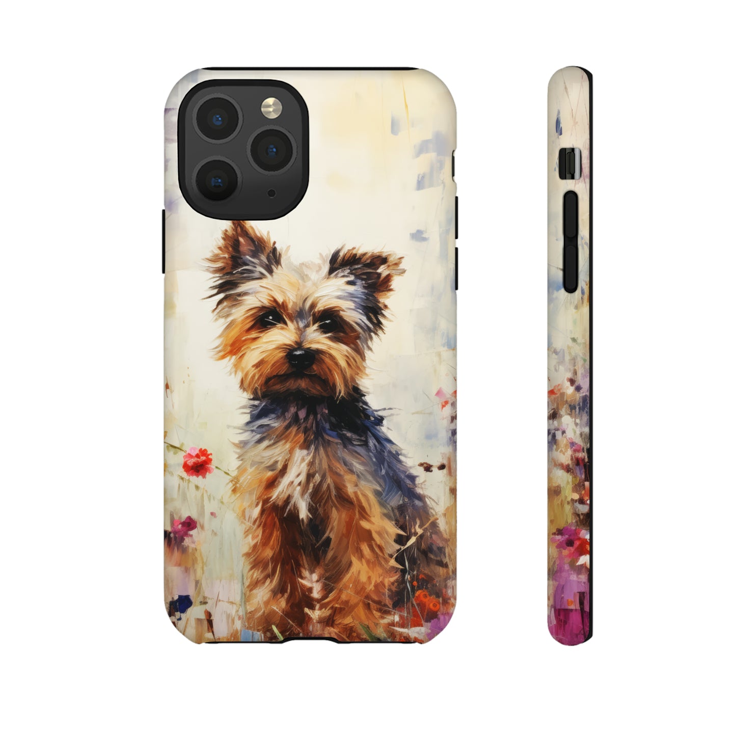 Yorkie in flowers Tough Cases
