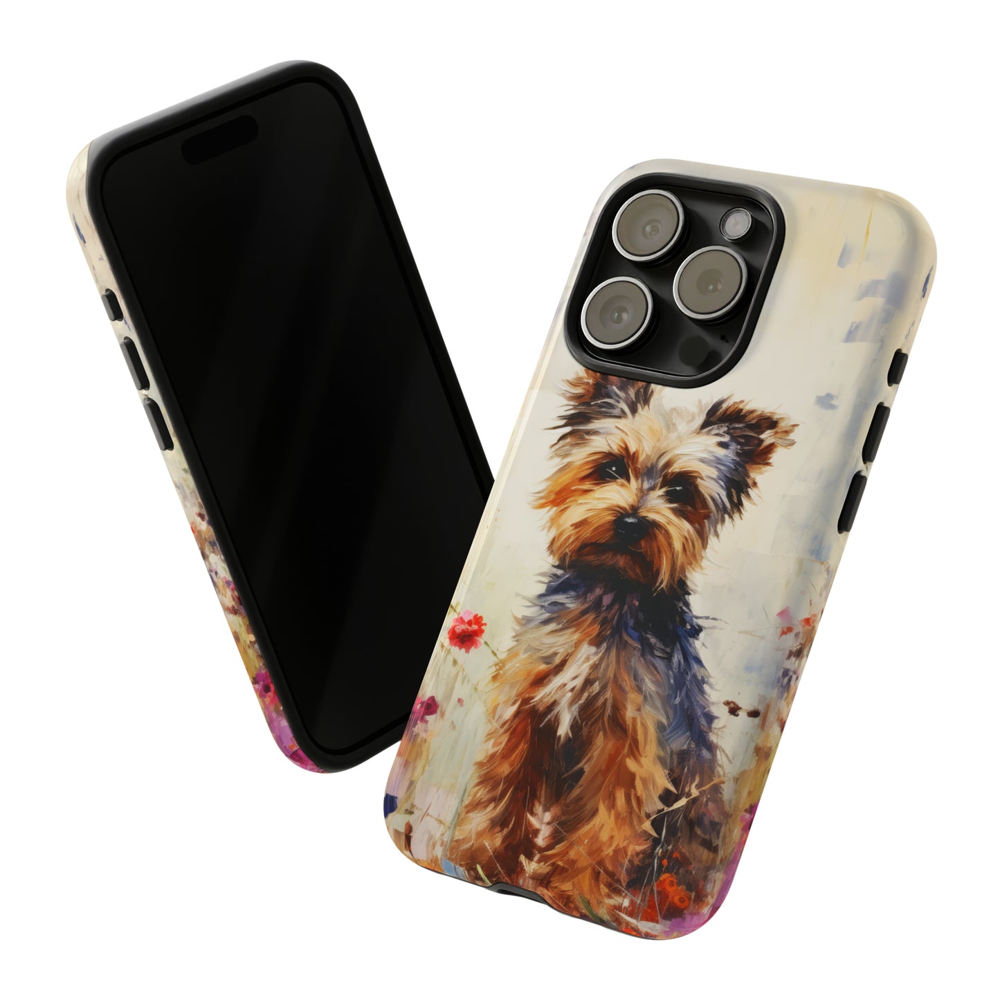 Yorkie in flowers Tough Cases