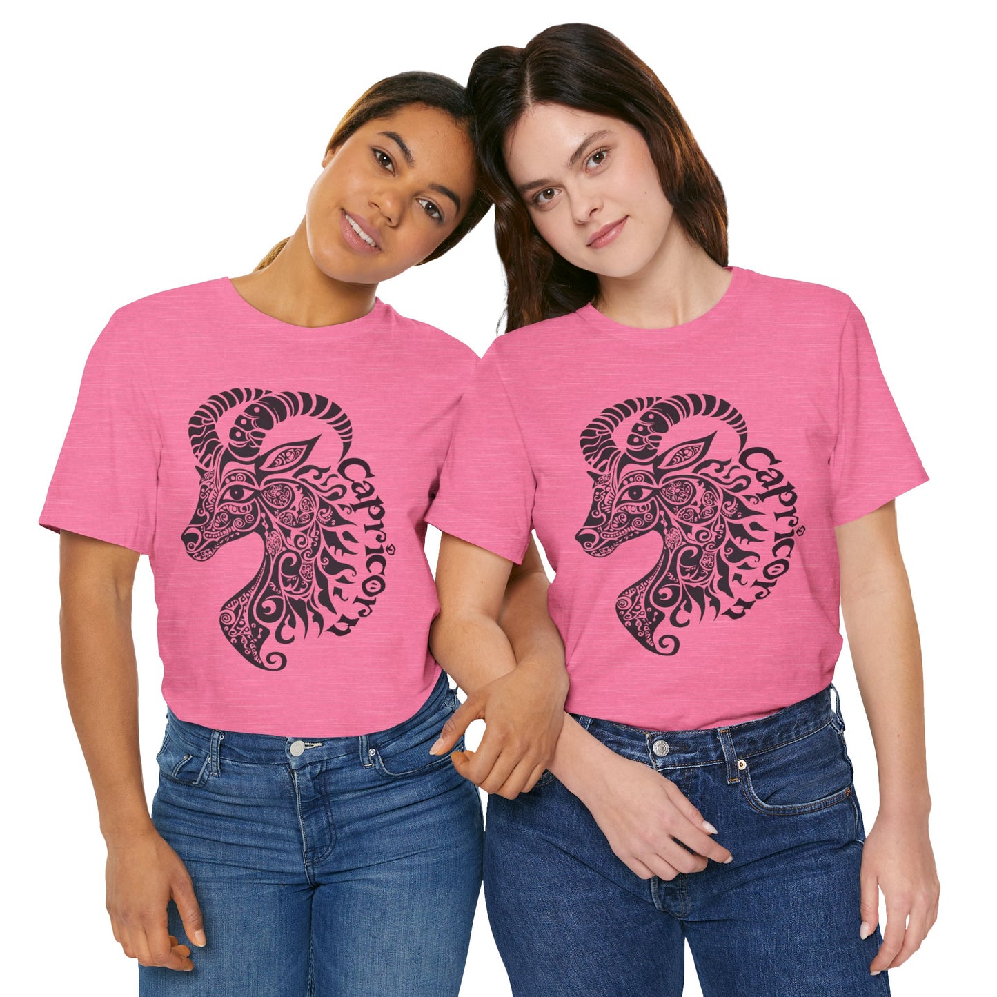 Capricorn with black graphic Unisex Jersey Short Sleeve Tee