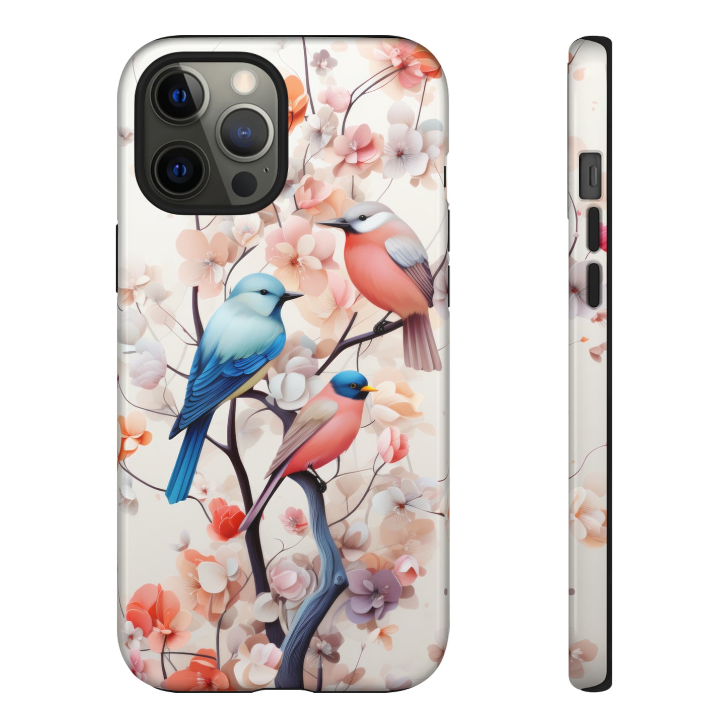 Three birds on a branch water color Tough Cases