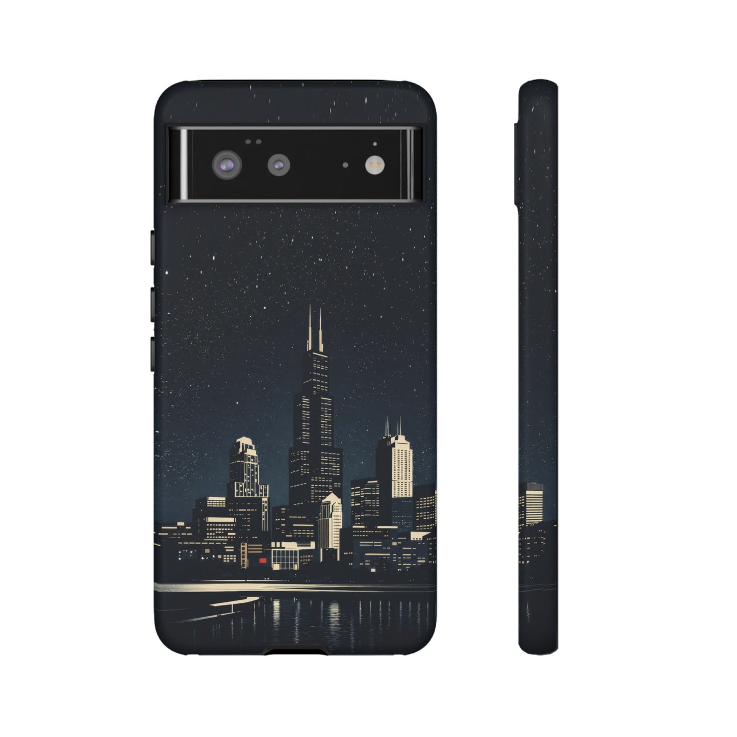 Chicago City Skyline Tough Phone Case – Nighttime Chicago Skyscraper Design